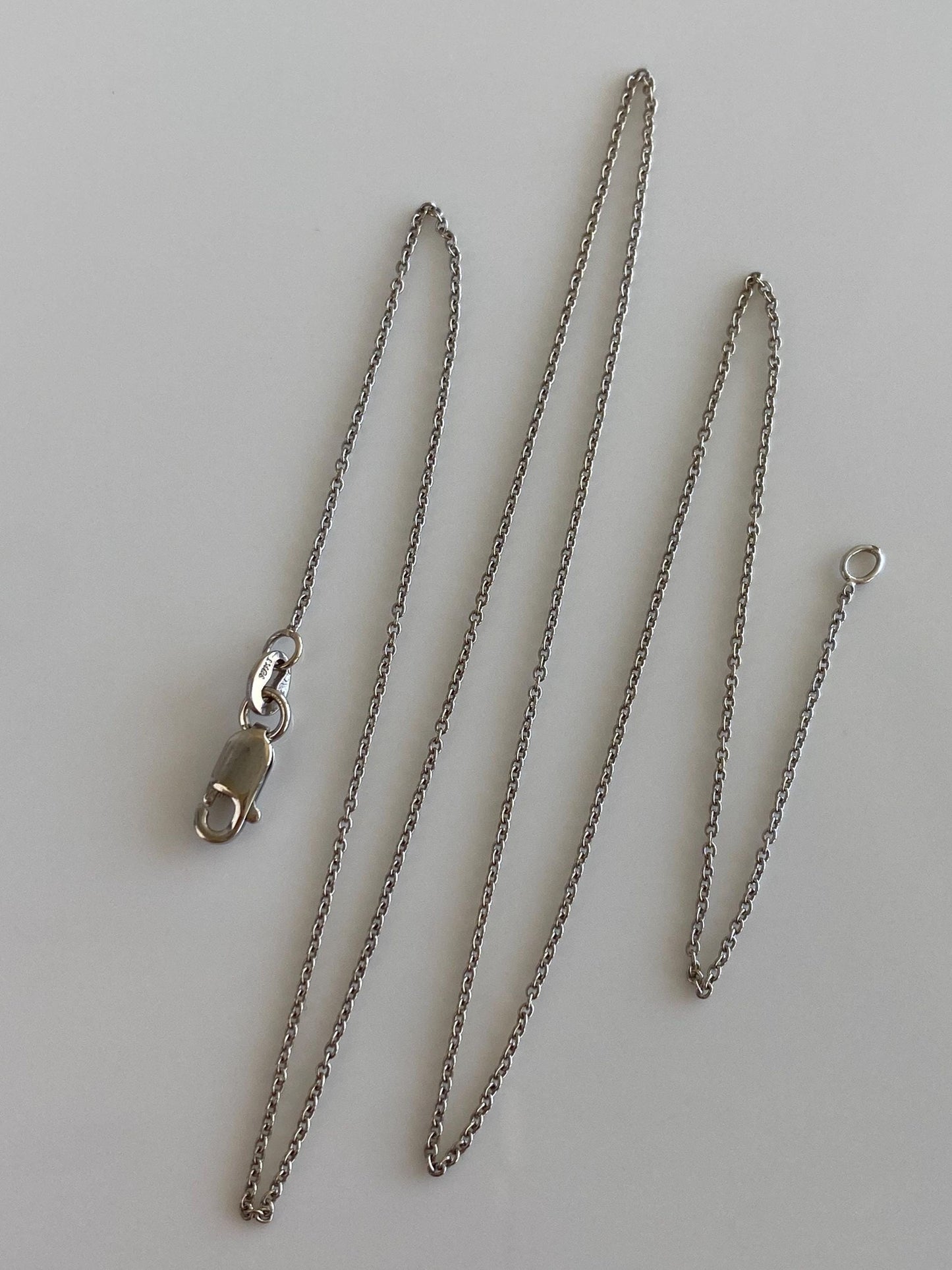Vintage Solid 18k White Gold Tight Rolo Chain Necklace - 16.75 inches