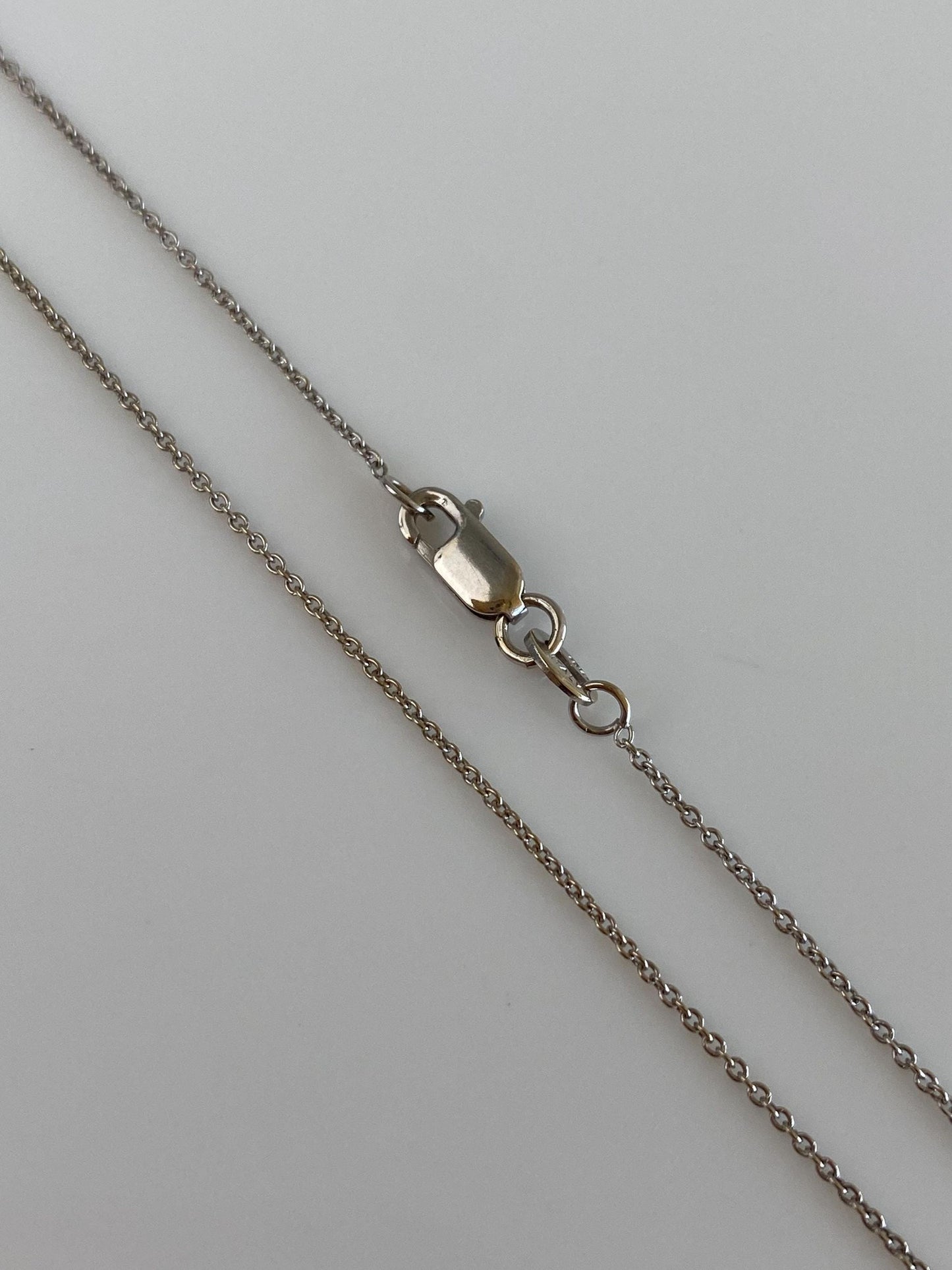 Vintage Solid 18k White Gold Tight Rolo Chain Necklace - 16.75 inches