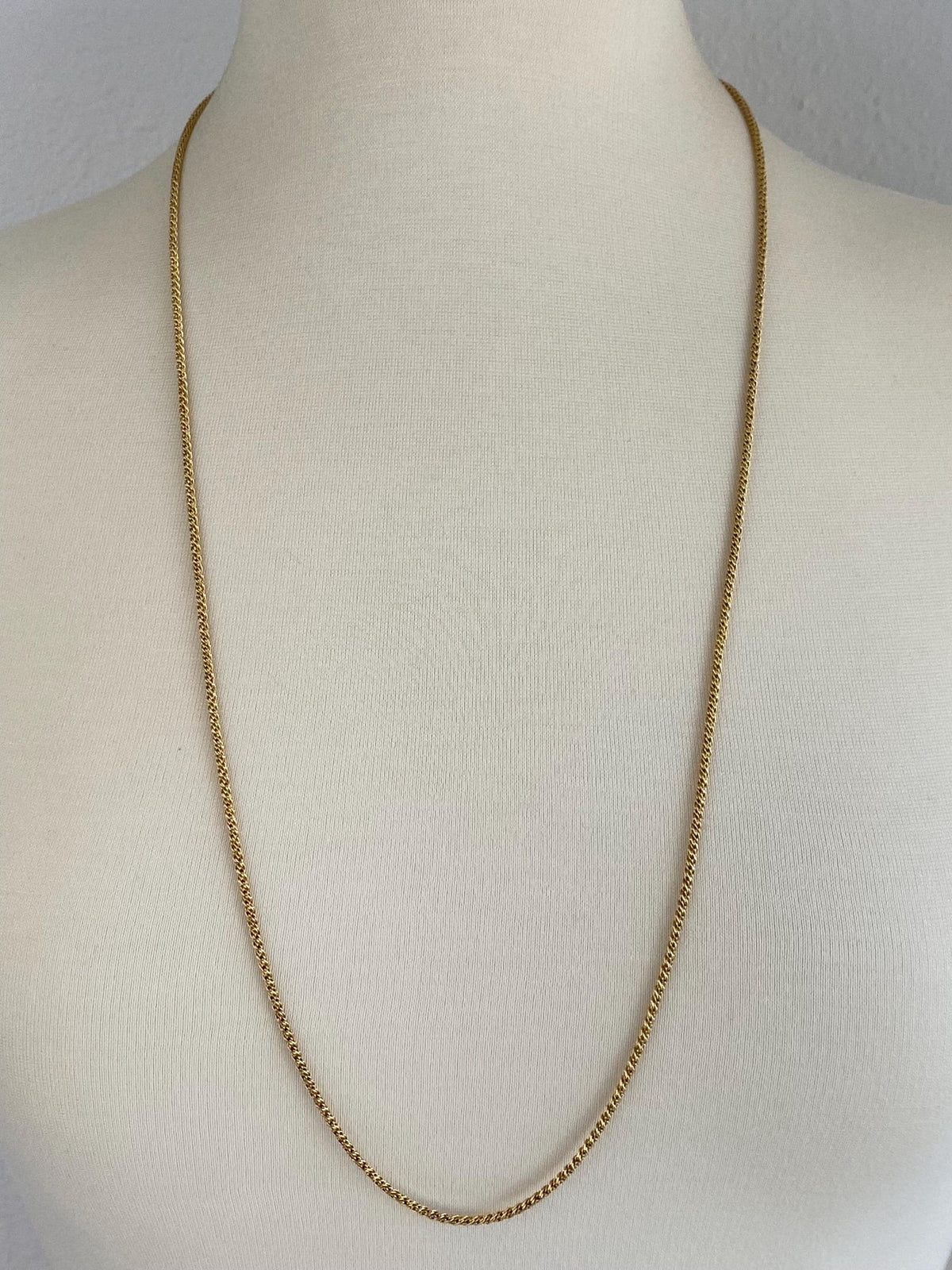 Vintage Solid 18k Yellow Gold Fancy Twist Style Chain Necklace - 32.5 inches