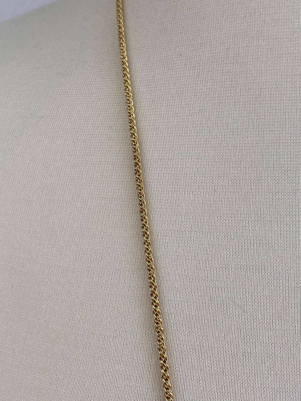 Vintage Solid 18k Yellow Gold Fancy Twist Style Chain Necklace - 32.5 inches