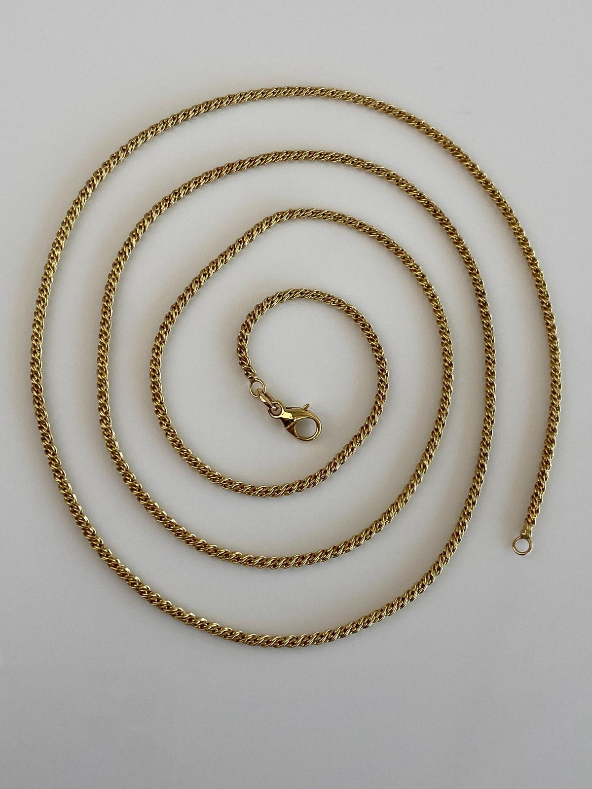 Vintage Solid 18k Yellow Gold Fancy Twist Style Chain Necklace - 32.5 inches