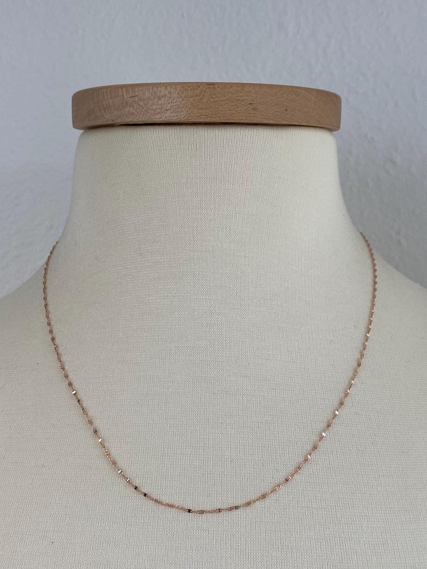 Vintage Solid 14k Rose Gold Adjustable Fancy Twist Chain Necklace - 20 inches