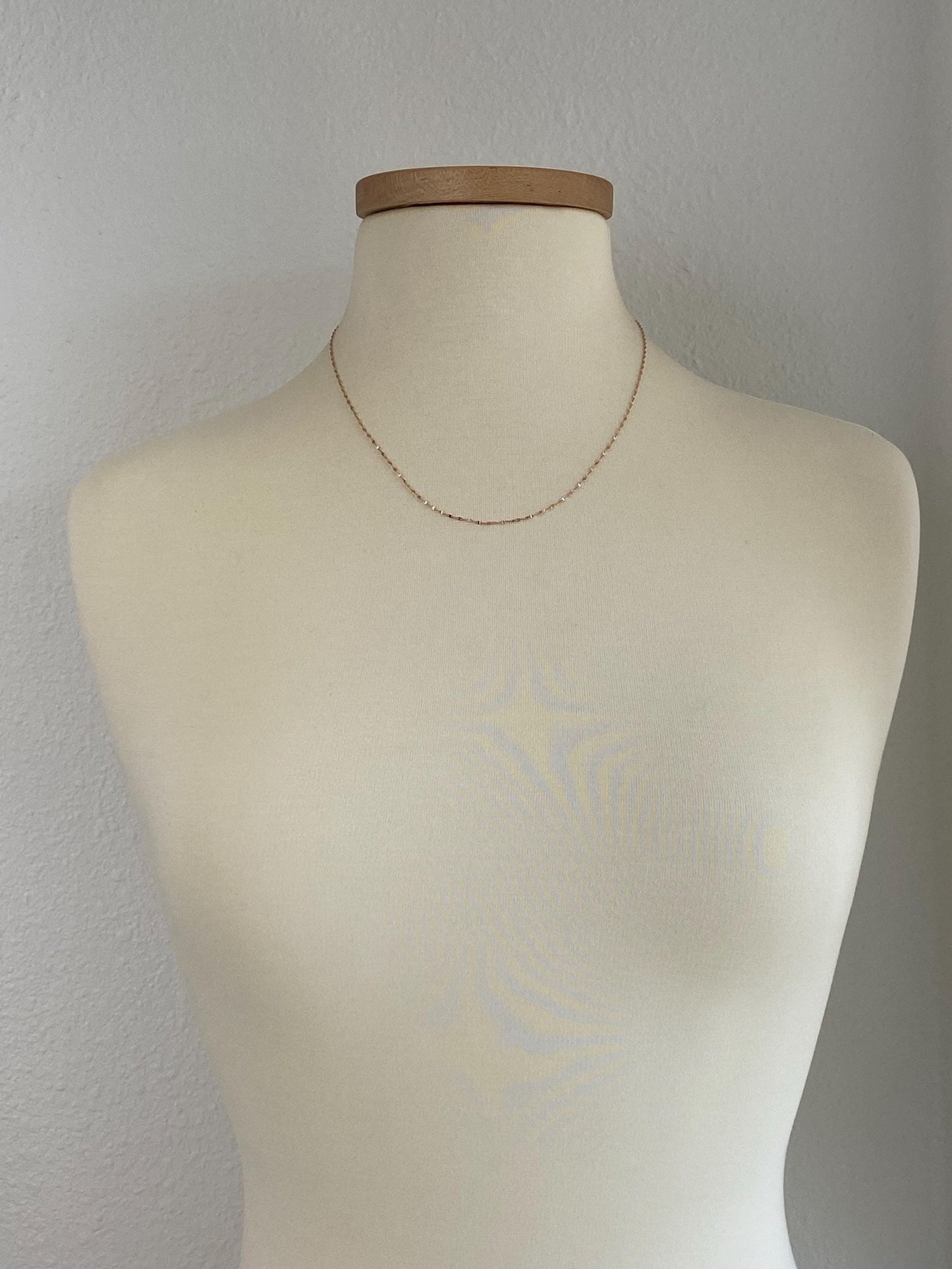 Vintage Solid 14k Rose Gold Adjustable Fancy Twist Chain Necklace - 20 inches