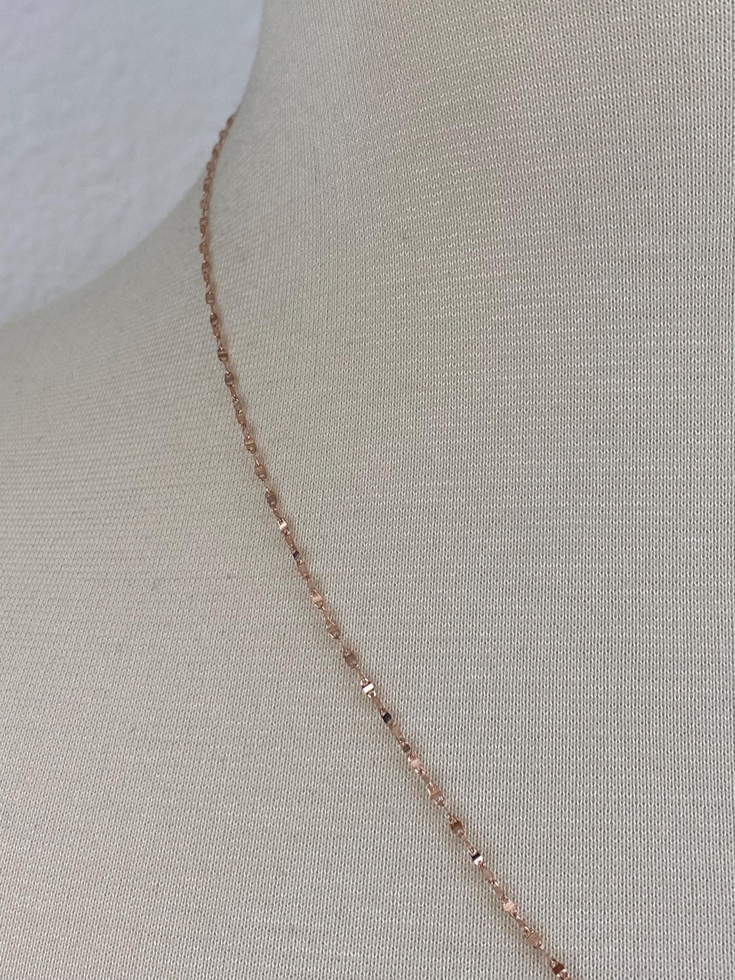 Vintage Solid 14k Rose Gold Adjustable Fancy Twist Chain Necklace - 20 inches