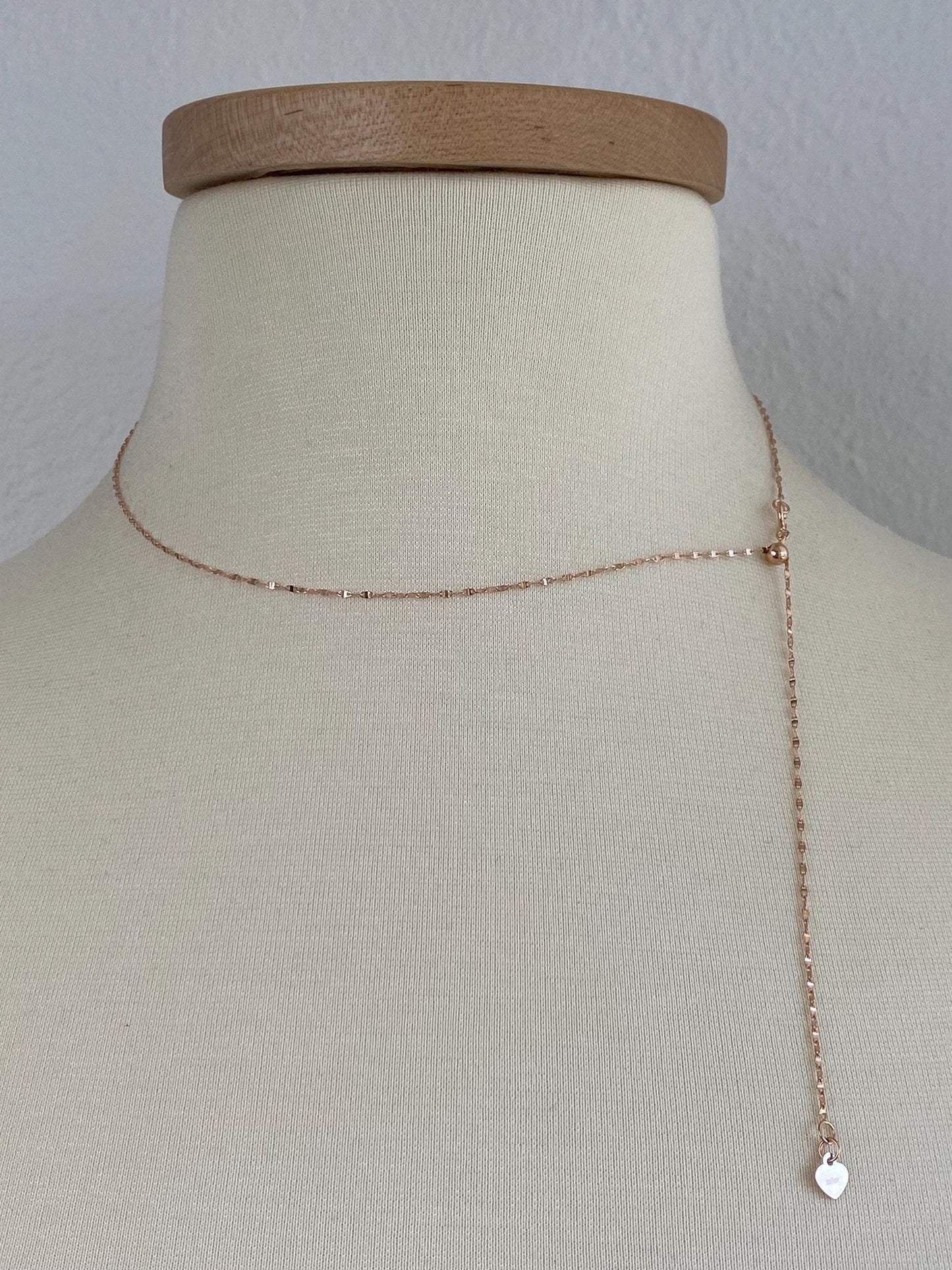 Vintage Solid 14k Rose Gold Adjustable Fancy Twist Chain Necklace - 20 inches