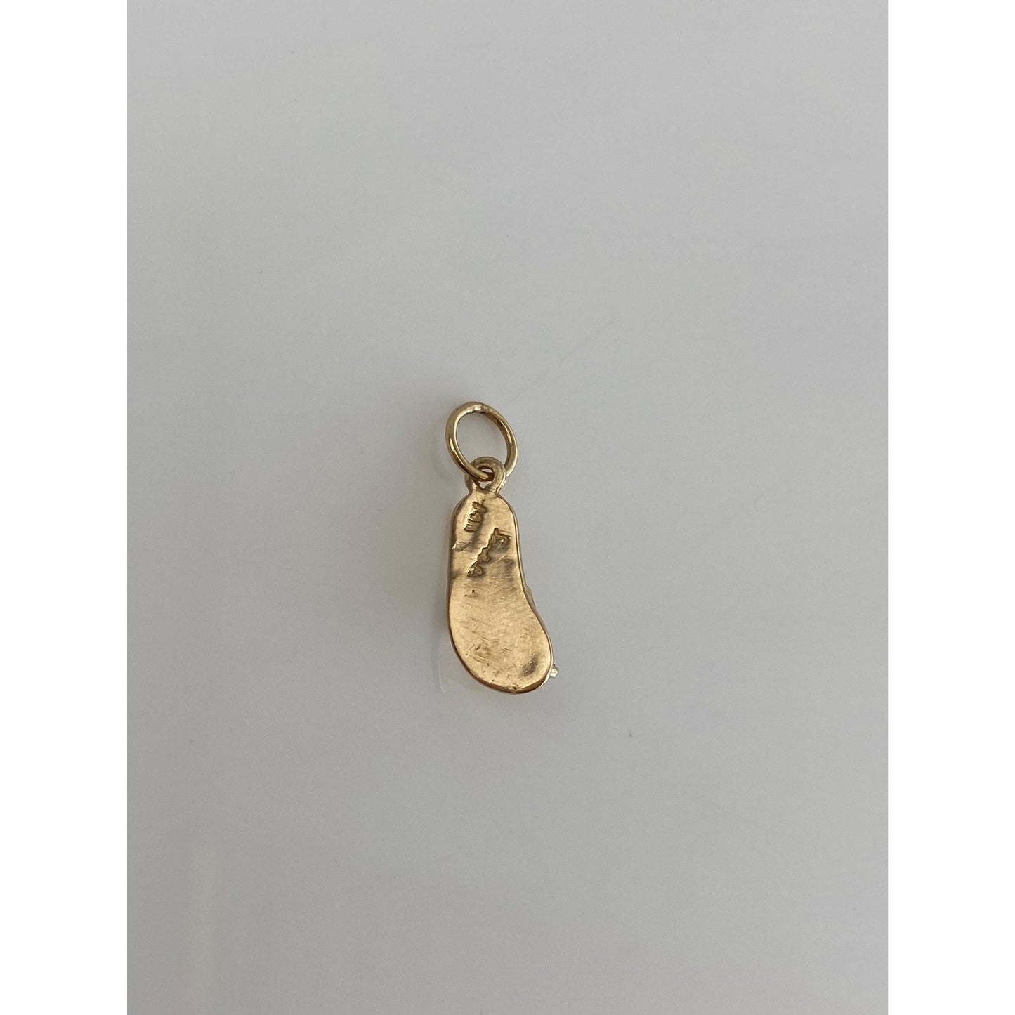 Vintage Solid 14k Yellow Gold Cubic Zirconia Sandal Charm