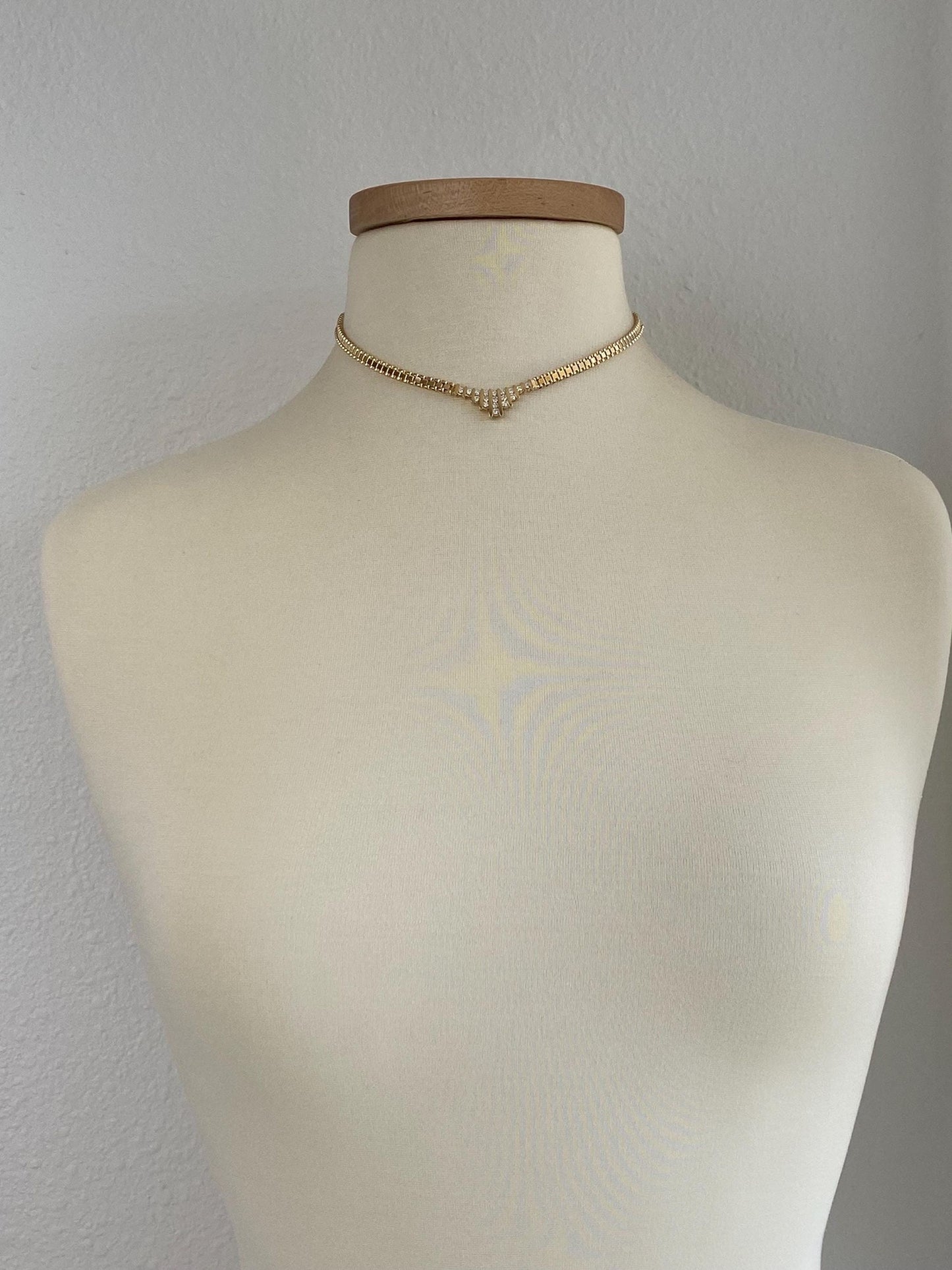 Vintage Solid 14k Yellow Gold Diamond Fancy Link Chain Necklace - 15.25 inches