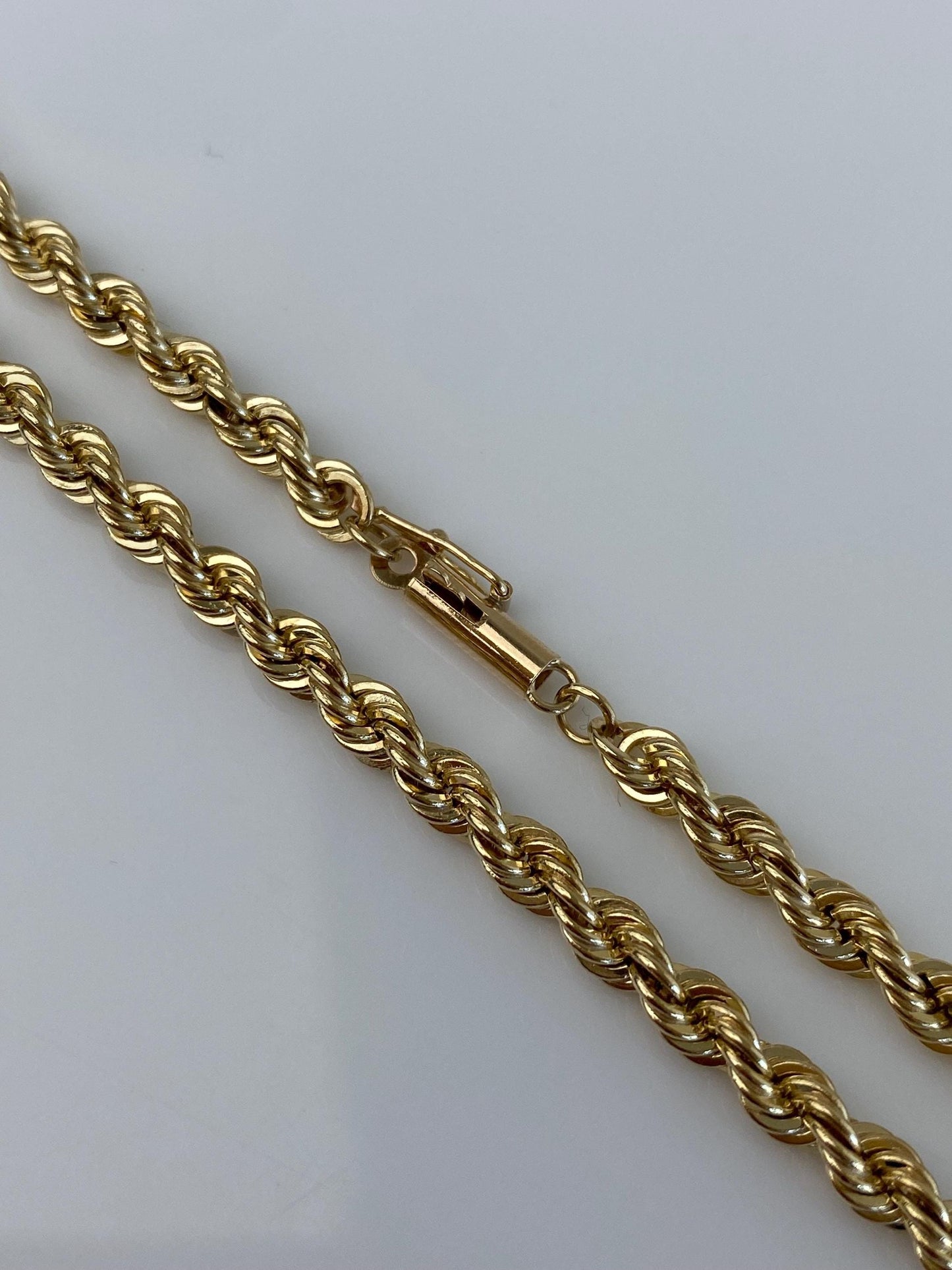 Vintage Solid 14k Yellow Gold Rope Chain Necklace - 18 inches