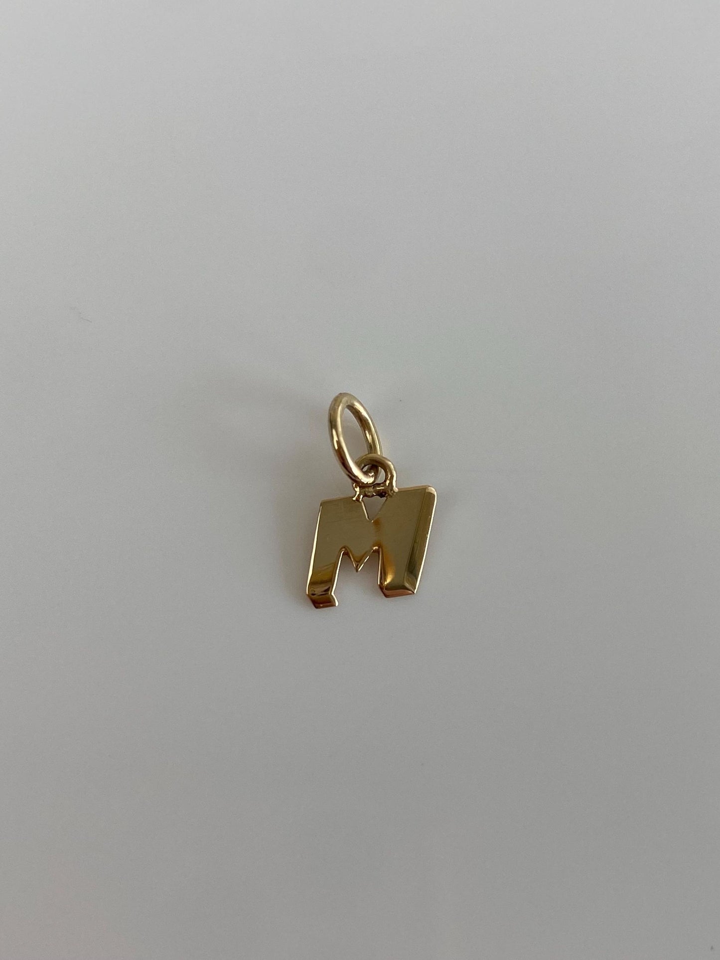 Vintage Solid 14k Yellow Gold Initial 'M' Charm