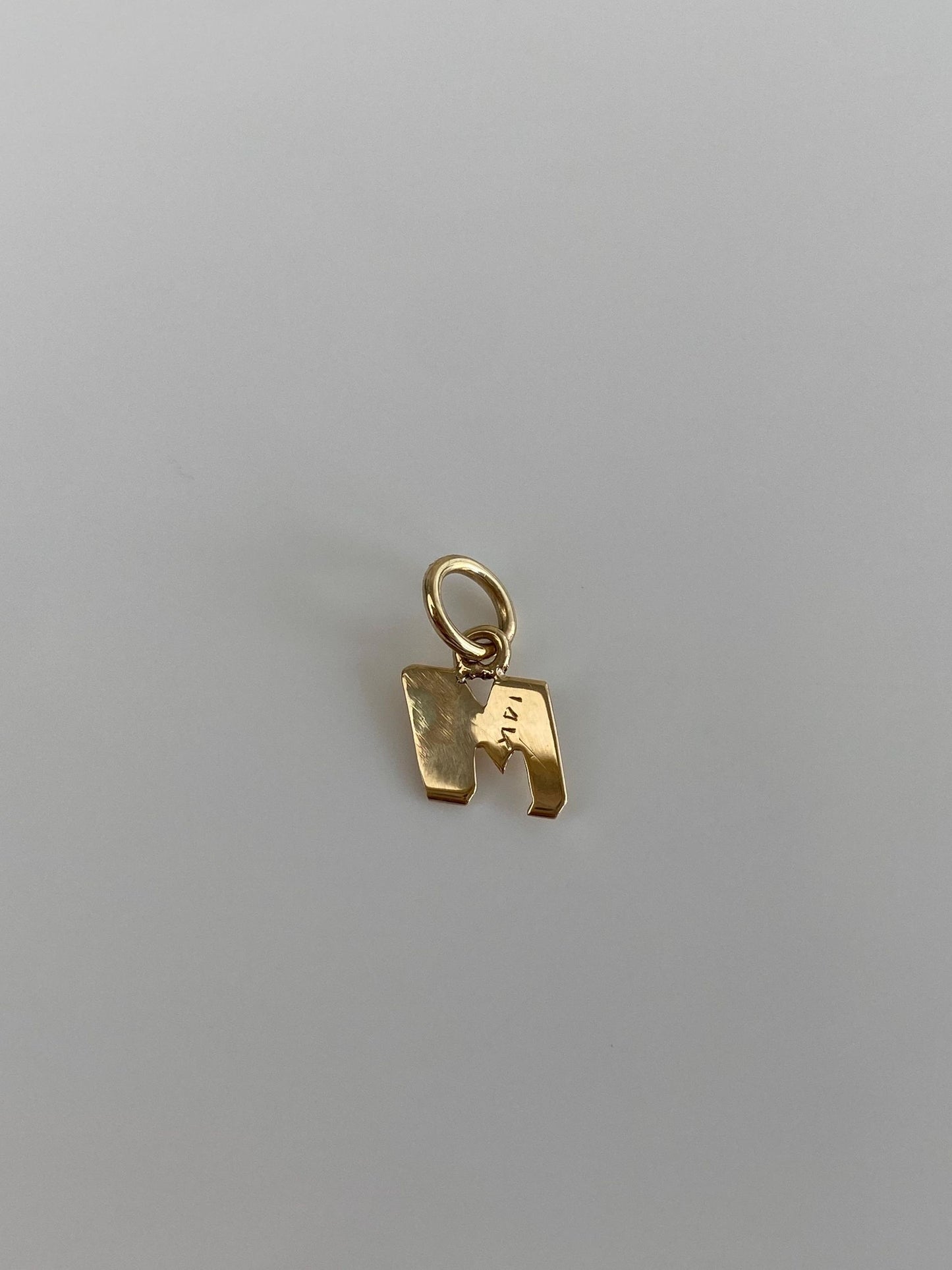 Vintage Solid 14k Yellow Gold Initial 'M' Charm