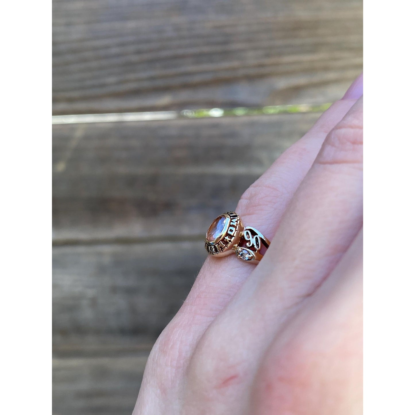 Vintage Solid 10k Yellow Gold Clear Spinel Cubic Zirconia Ring - Size 4.25