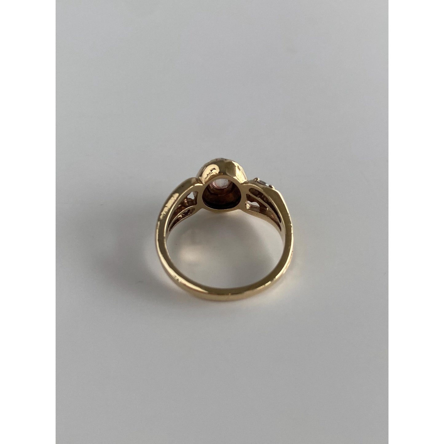 Vintage Solid 10k Yellow Gold Clear Spinel Cubic Zirconia Ring - Size 4.25