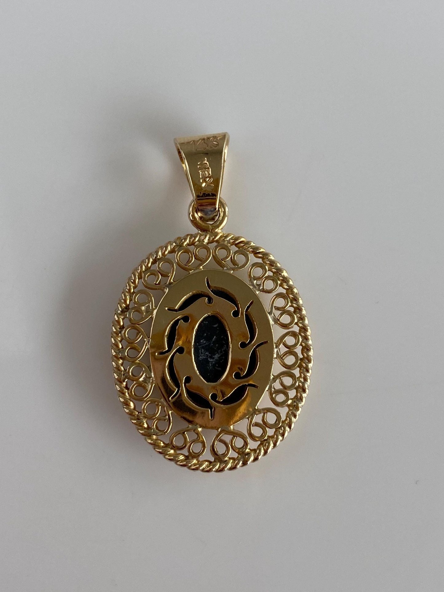 Vintage Solid 14k Yellow Gold Opal Doublet Charm