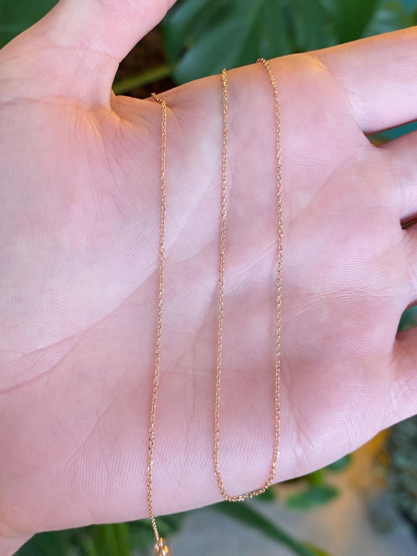 Vintage Solid 14k Rose Gold Biker Link Chain Necklace - 16 inches