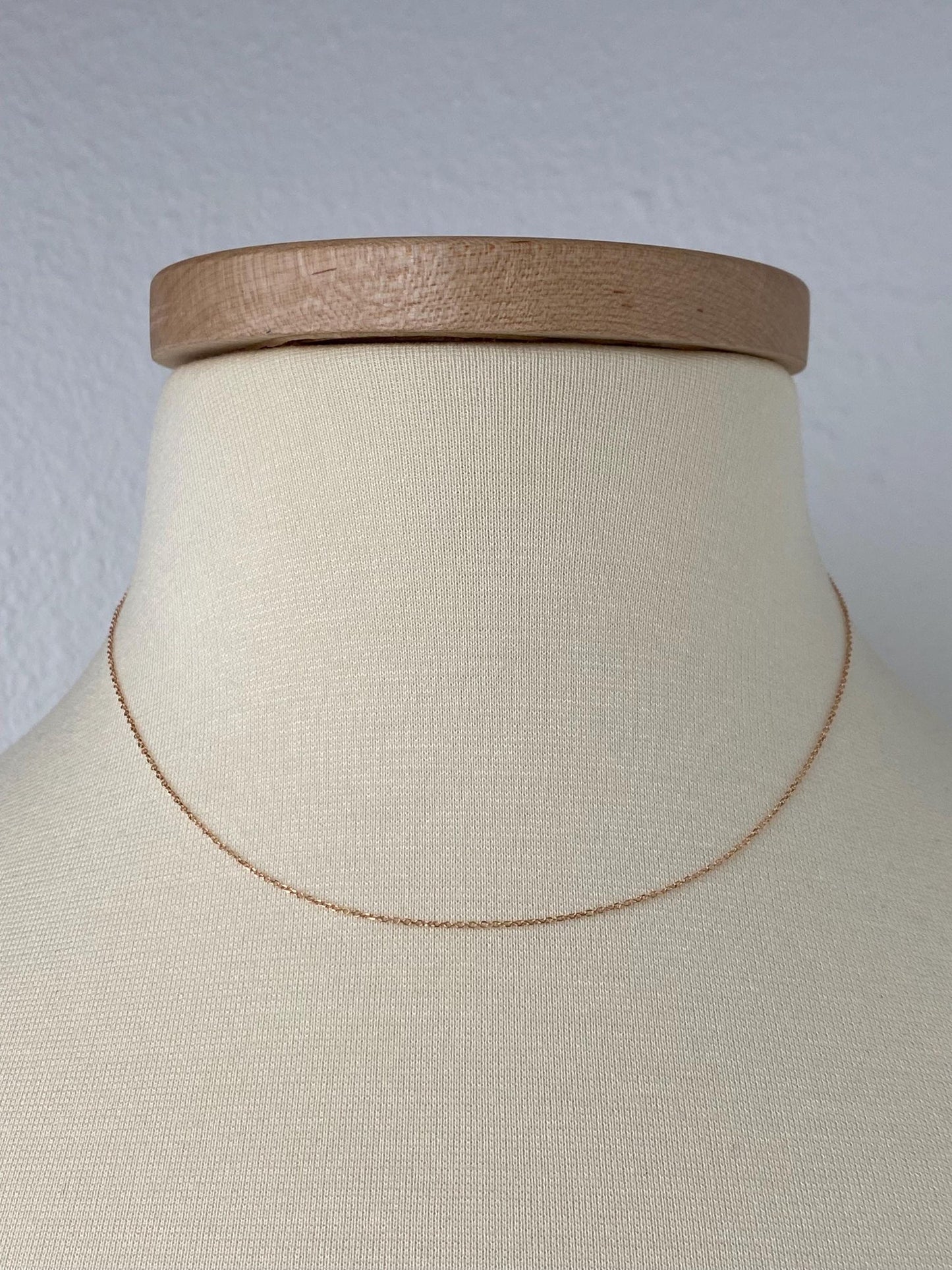Vintage Solid 14k Rose Gold Biker Link Chain Necklace - 16 inches