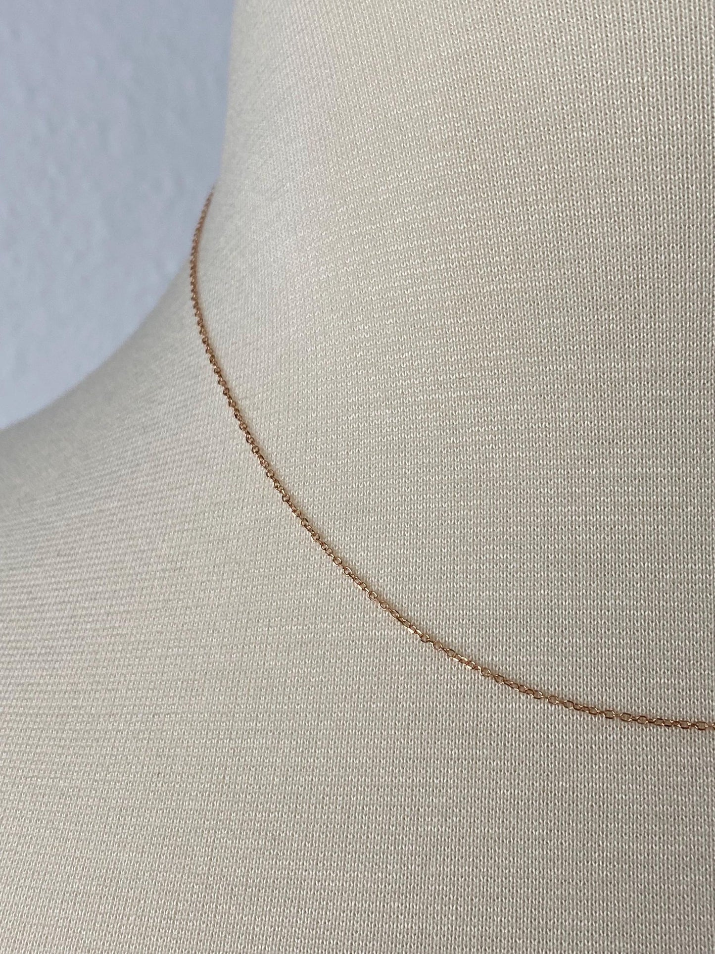 Vintage Solid 14k Rose Gold Biker Link Chain Necklace - 16 inches