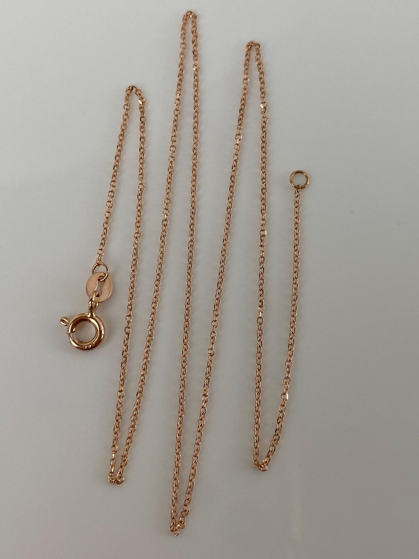 Vintage Solid 14k Rose Gold Biker Link Chain Necklace - 16 inches