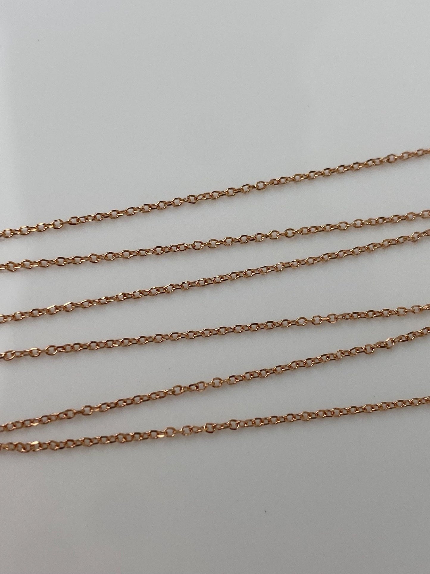 Vintage Solid 14k Rose Gold Biker Link Chain Necklace - 16 inches