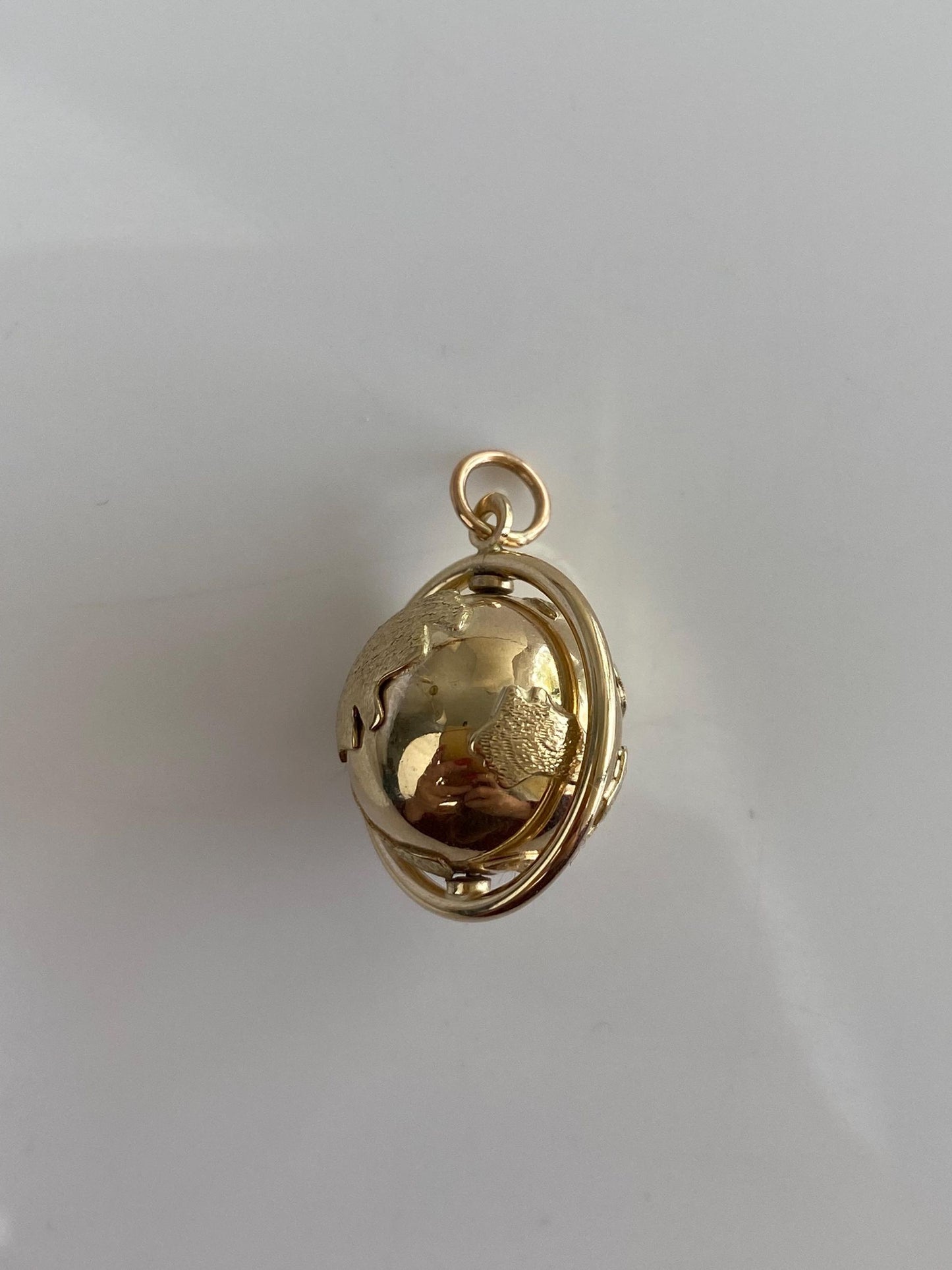 Vintage 14k Yellow Gold Articulated Globe Charm