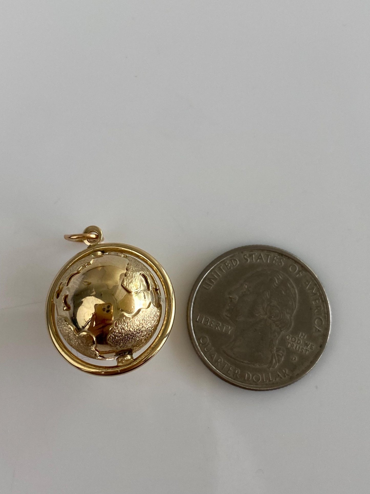Vintage 14k Yellow Gold Articulated Globe Charm