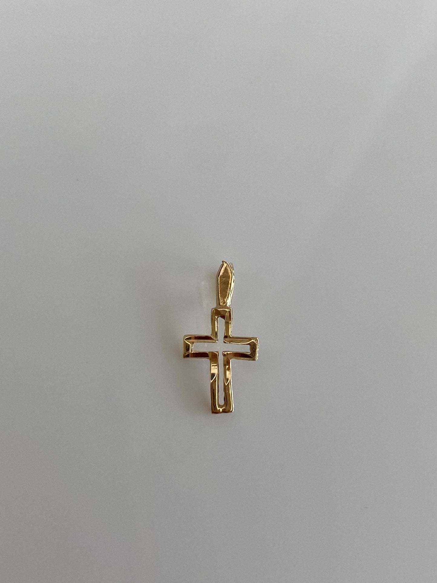 Vintage Solid 14k Yellow Gold Cross Charm