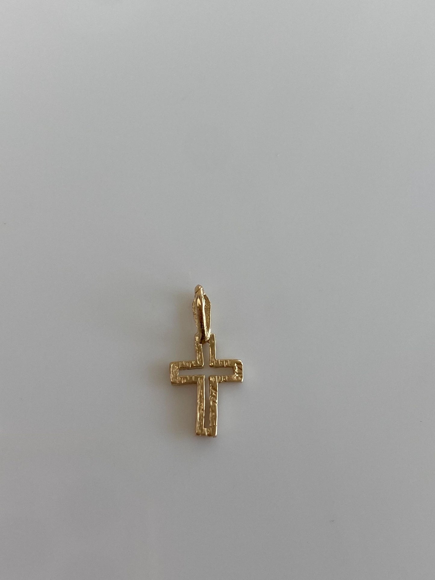 Vintage Solid 14k Yellow Gold Cross Charm