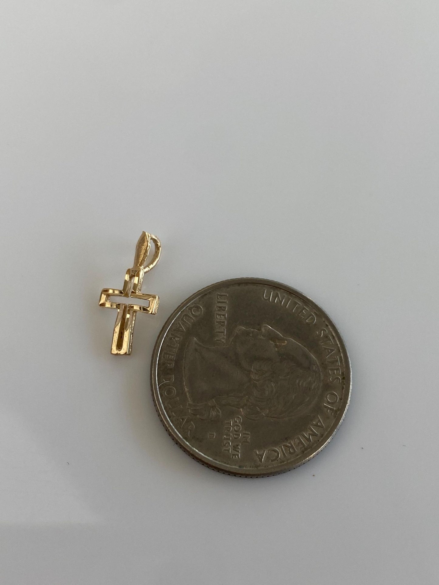 Vintage Solid 14k Yellow Gold Cross Charm