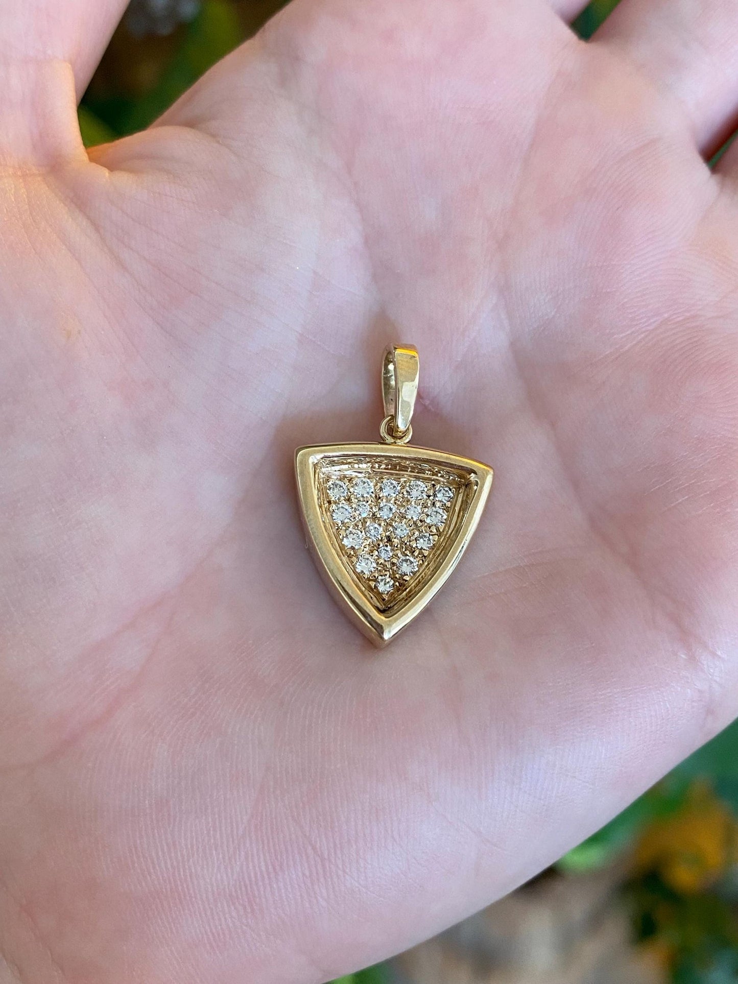 Vintage Solid 14k Yellow Gold Diamond Charm