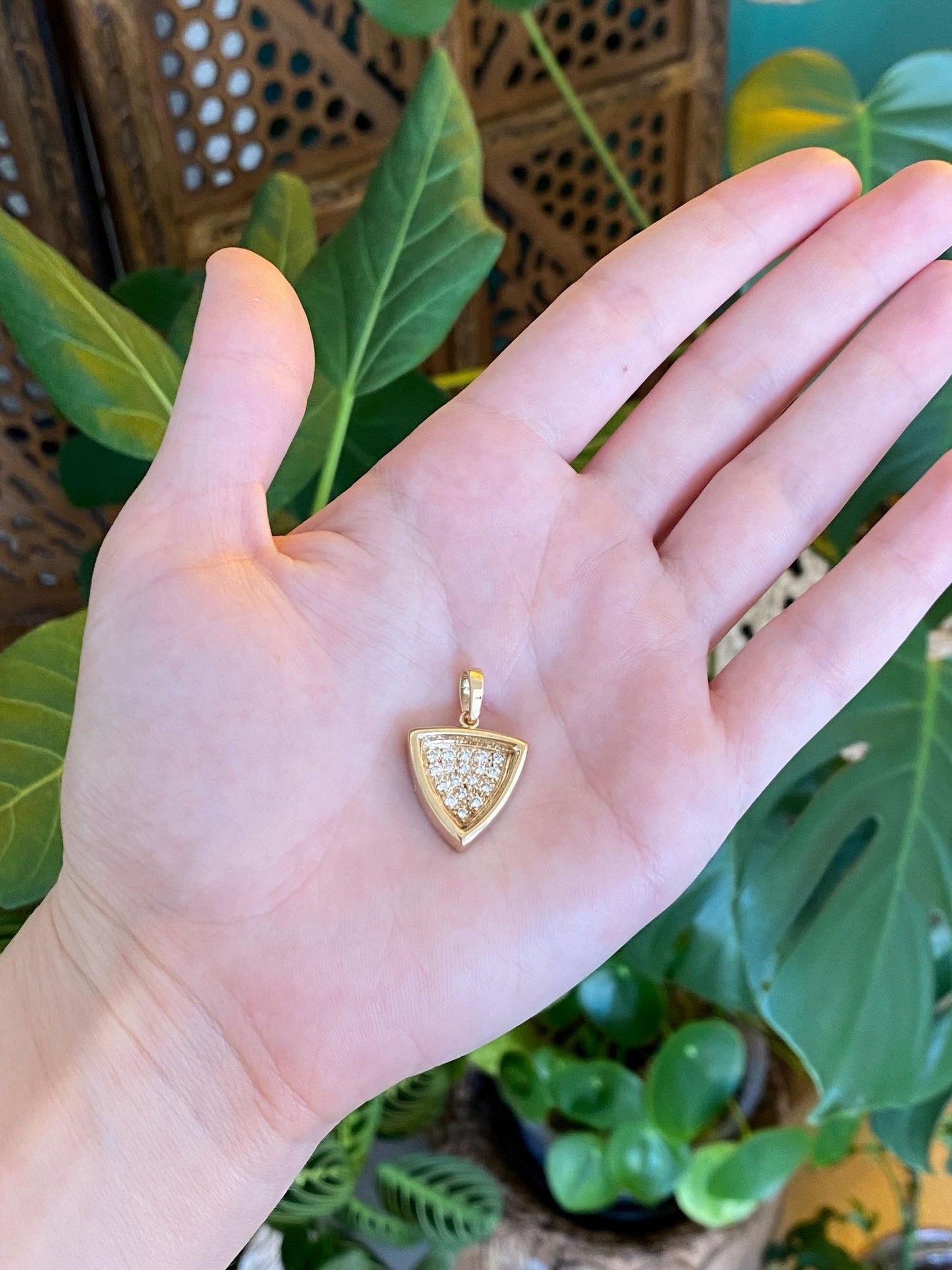 Vintage Solid 14k Yellow Gold Diamond Charm