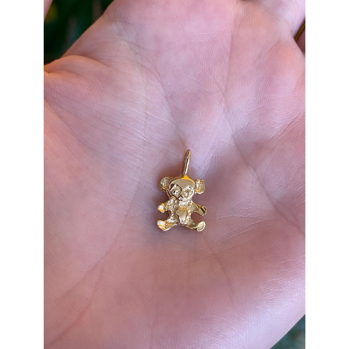 Solid 14k Yellow Gold Teddy Bear Charm