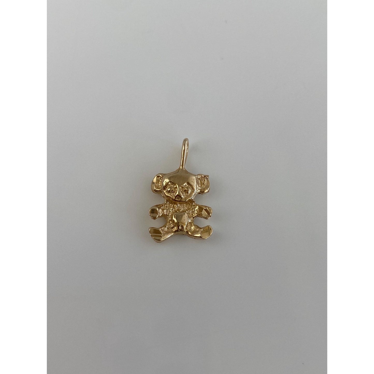 Solid 14k Yellow Gold Teddy Bear Charm