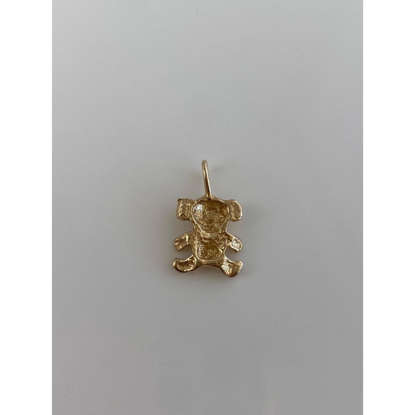 Solid 14k Yellow Gold Teddy Bear Charm
