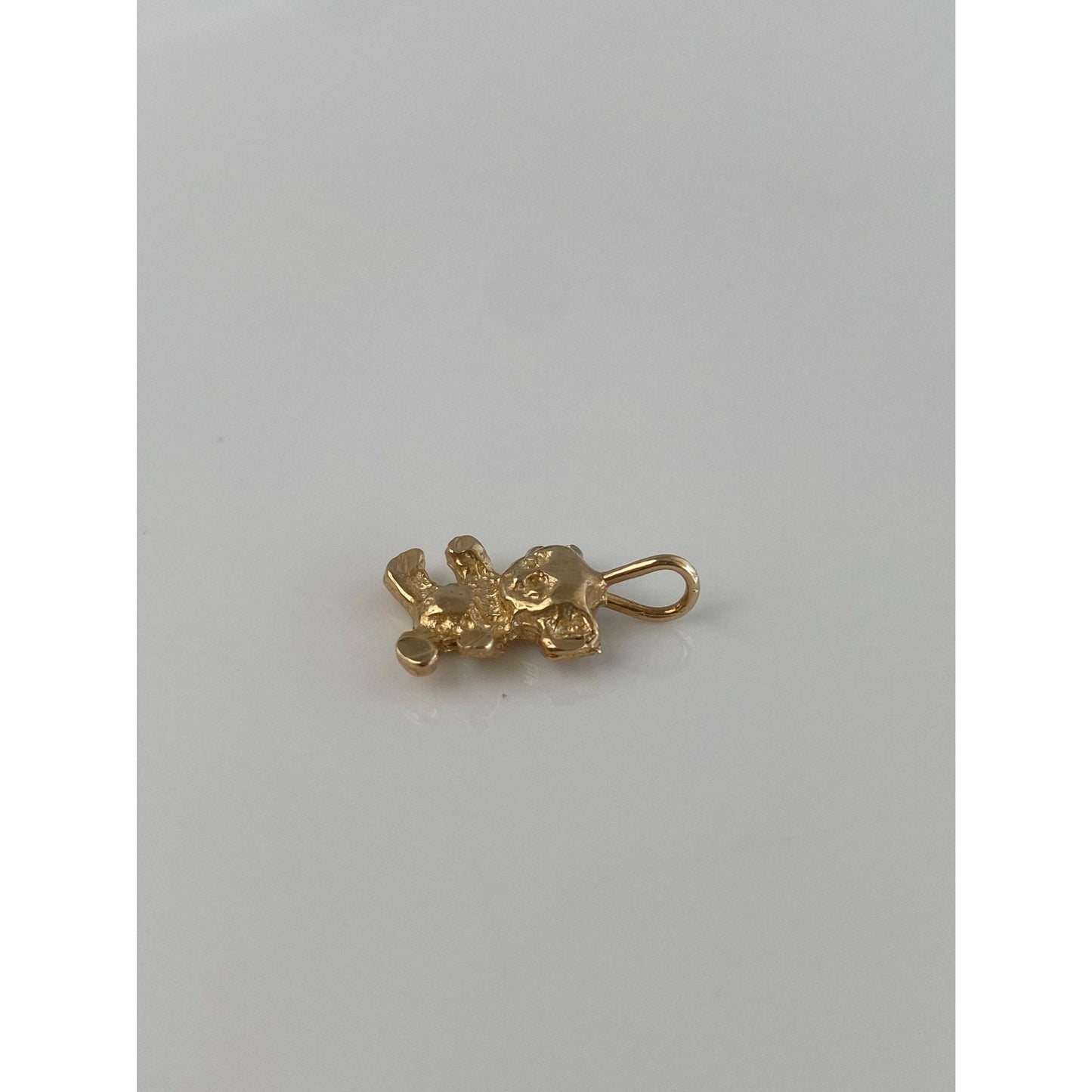 Solid 14k Yellow Gold Teddy Bear Charm