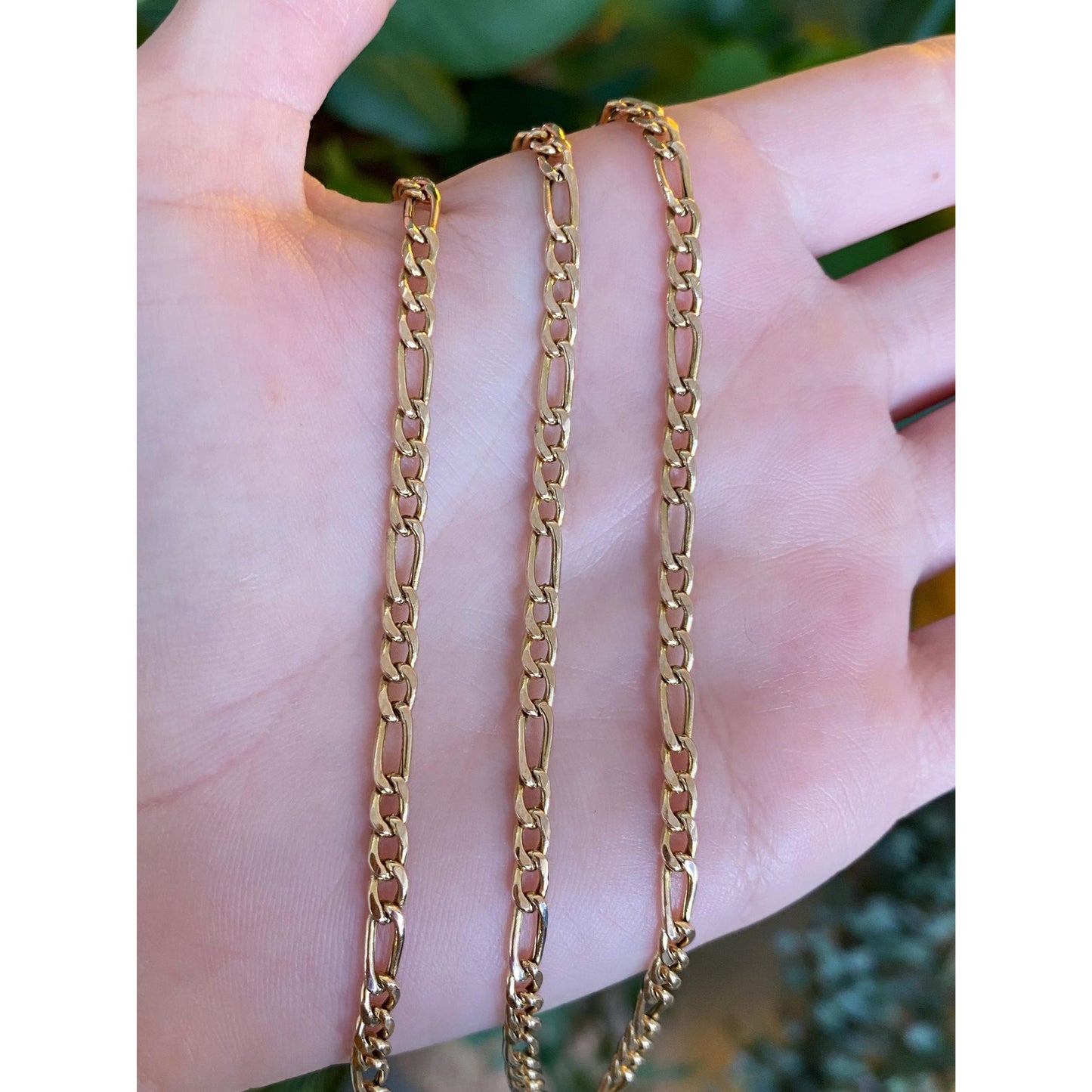 Vintage 10k Yellow Gold Figaro Chain Necklace - 24 inches