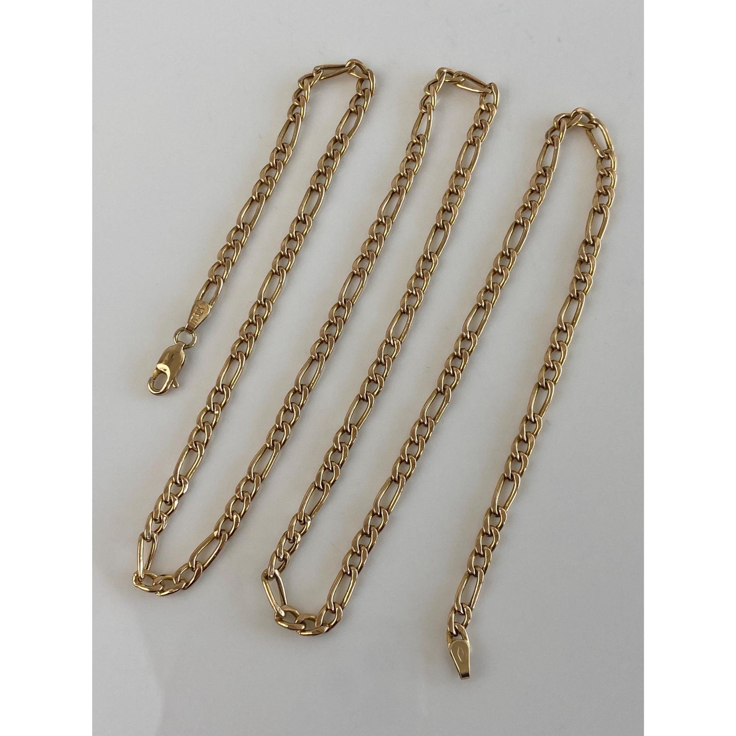 Vintage 10k Yellow Gold Figaro Chain Necklace - 24 inches