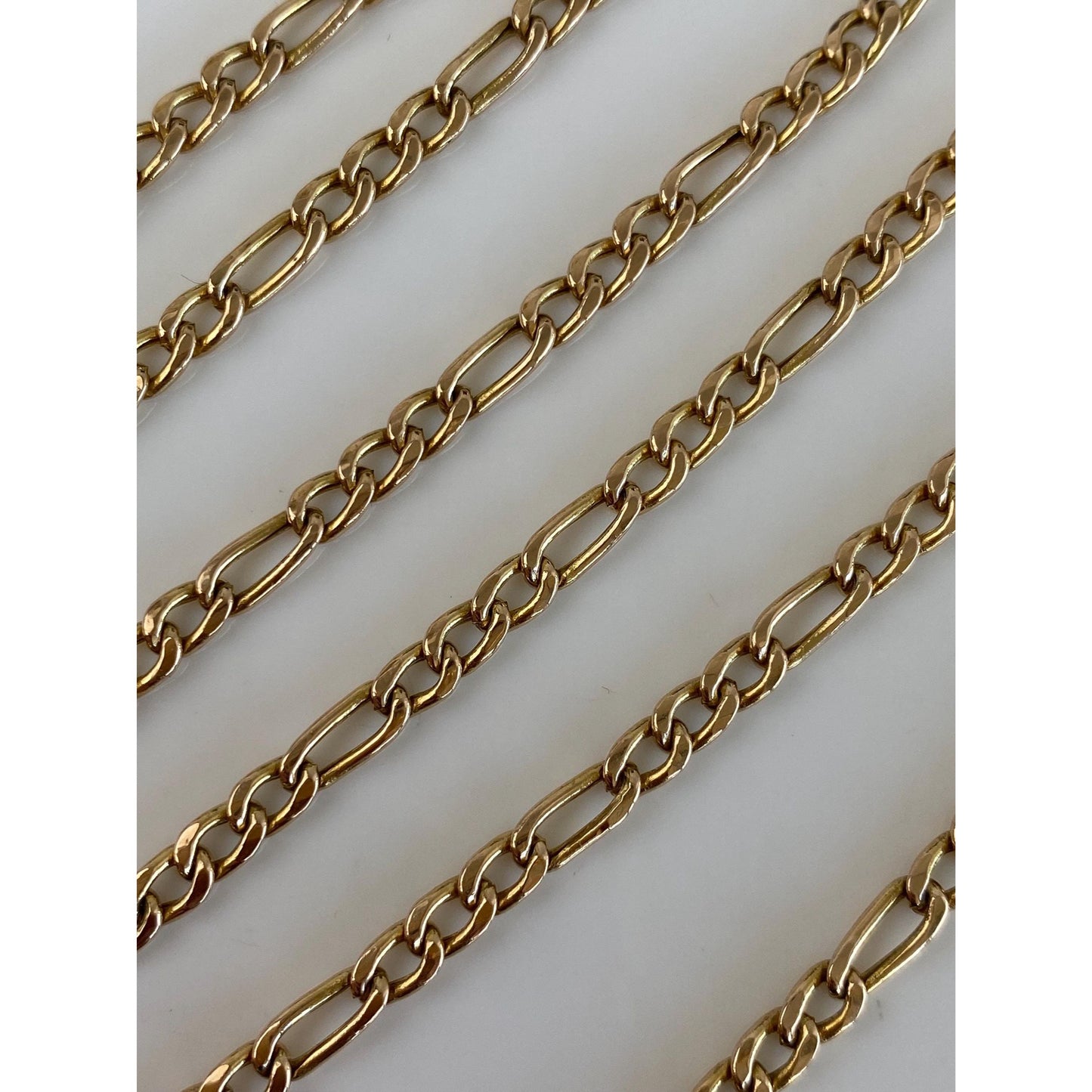 Vintage 10k Yellow Gold Figaro Chain Necklace - 24 inches