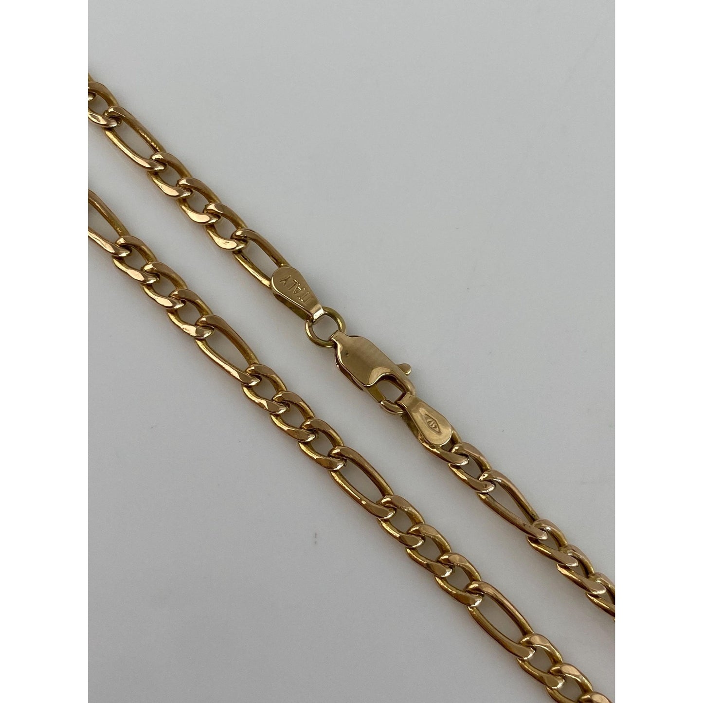 Vintage 10k Yellow Gold Figaro Chain Necklace - 24 inches