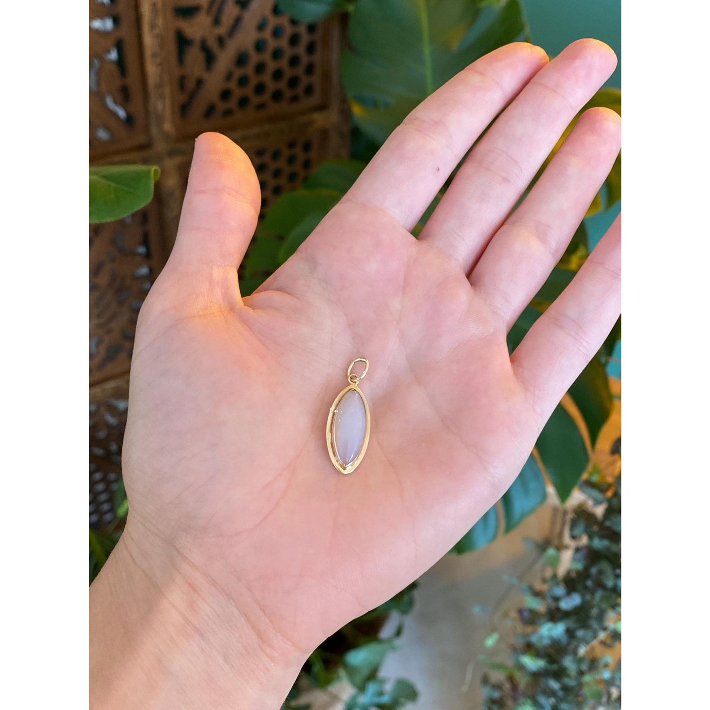 Vintage Solid 14k Yellow Gold Imitation Opal Charm