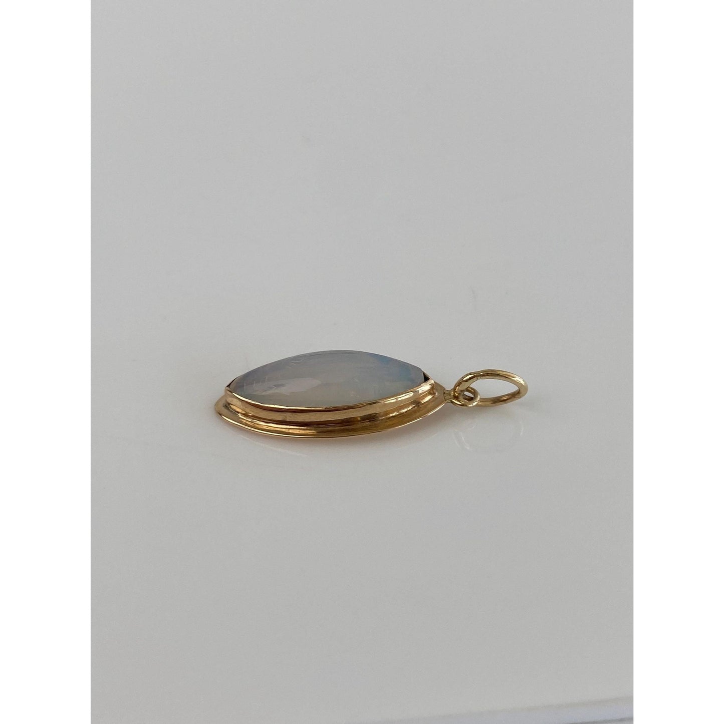 Vintage Solid 14k Yellow Gold Imitation Opal Charm