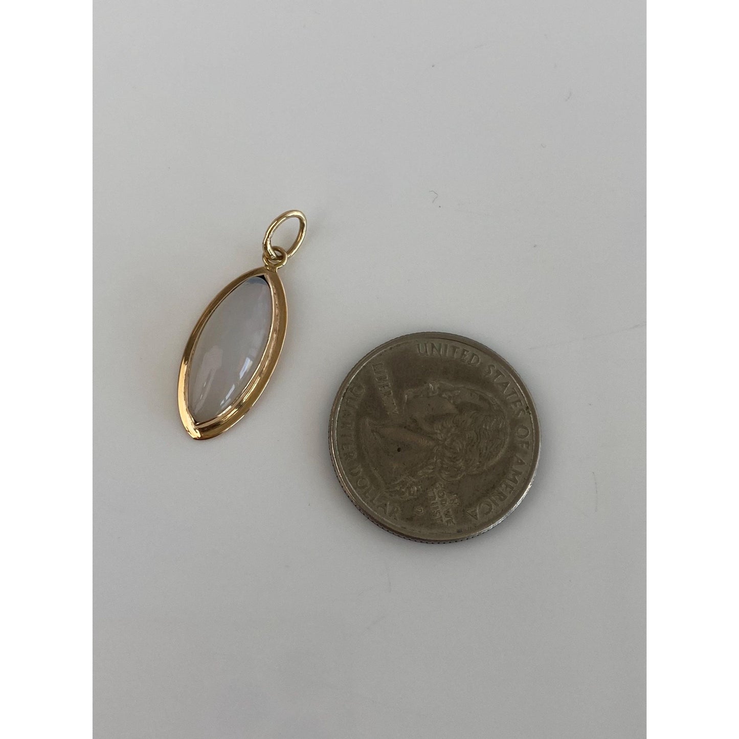 Vintage Solid 14k Yellow Gold Imitation Opal Charm