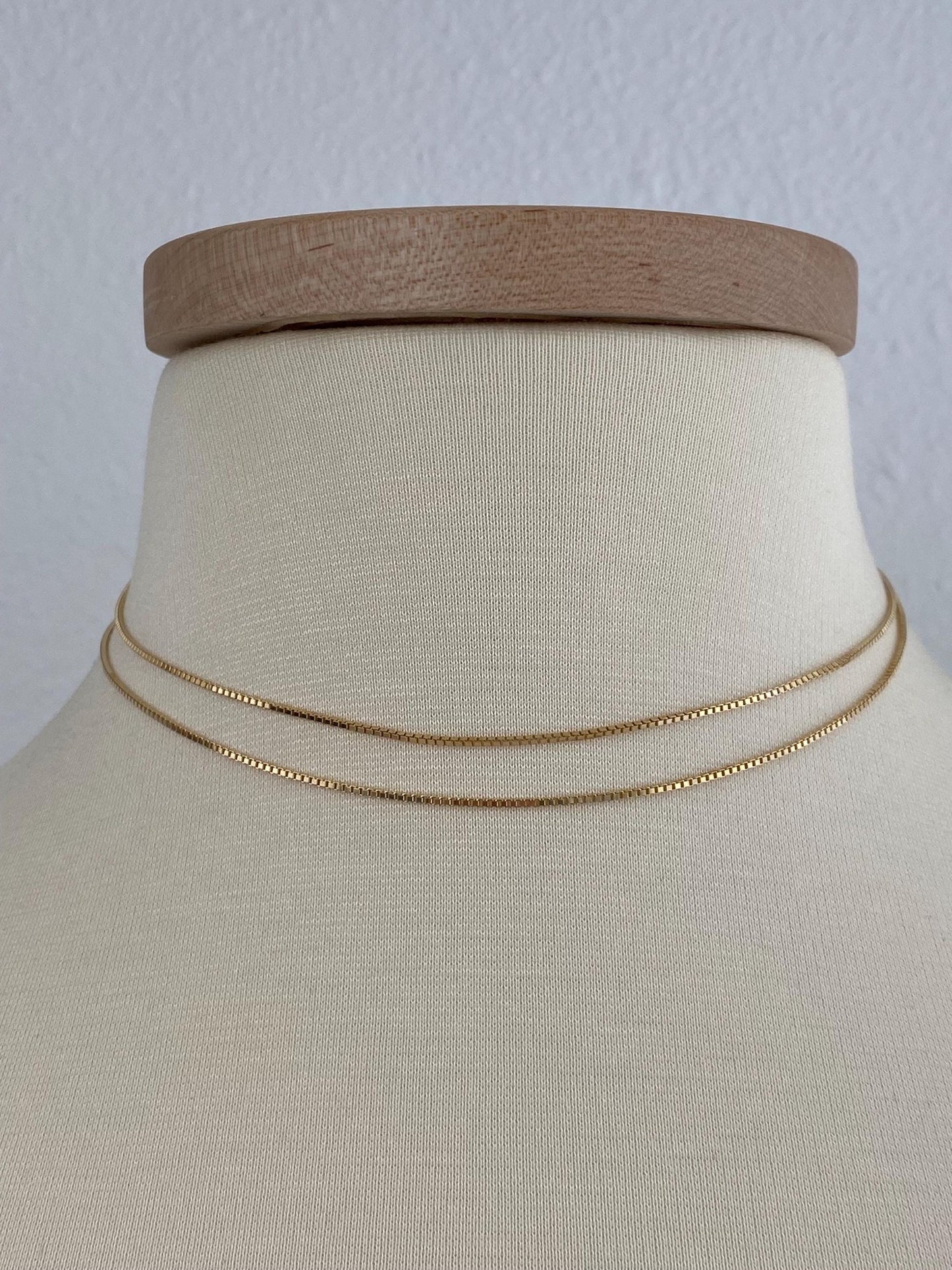 Vintage Solid 14k Yellow Gold Long Box Chain Necklace - 30 inches