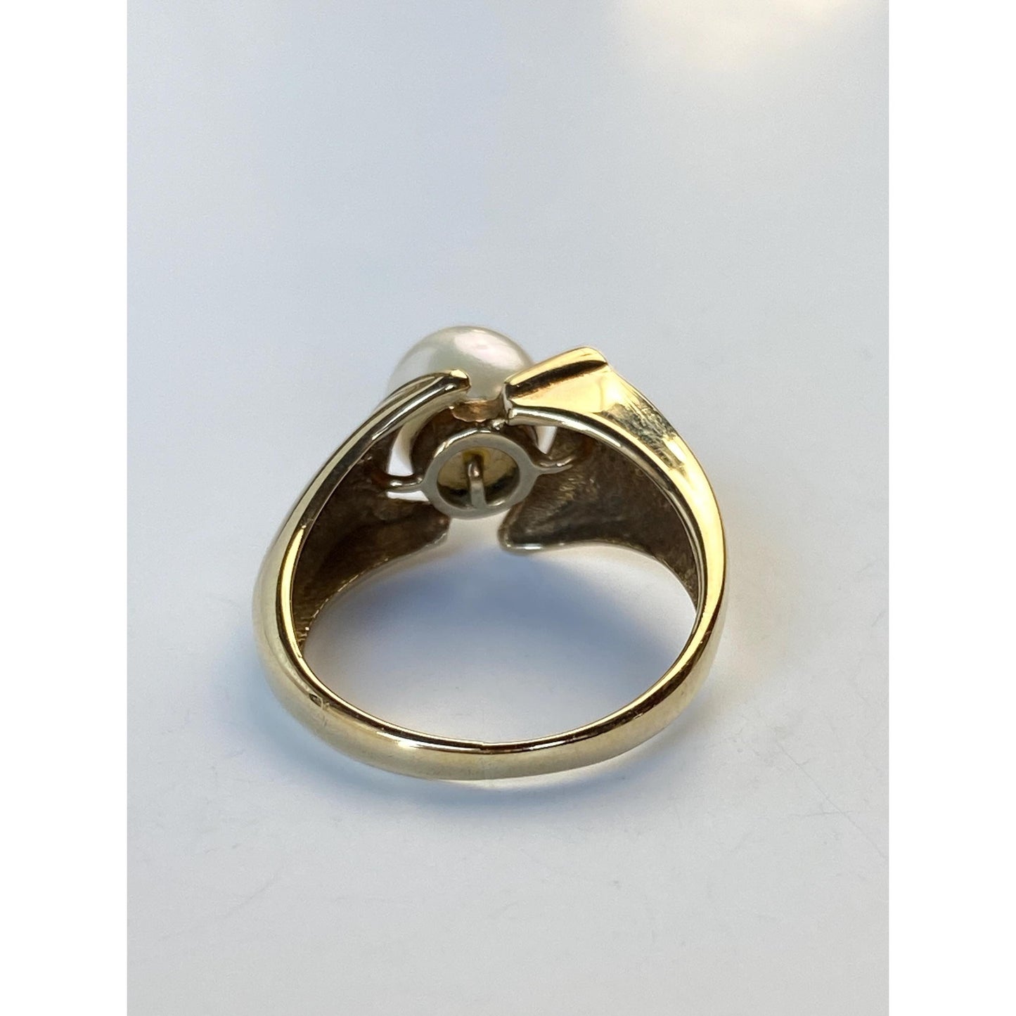 Vintage Solid 10k Yellow Gold Pearl Ring - Size 5.5