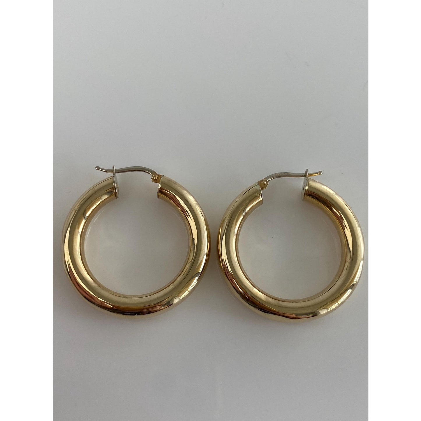 Vintage 14k Yellow Gold Chunky Hoop Earrings