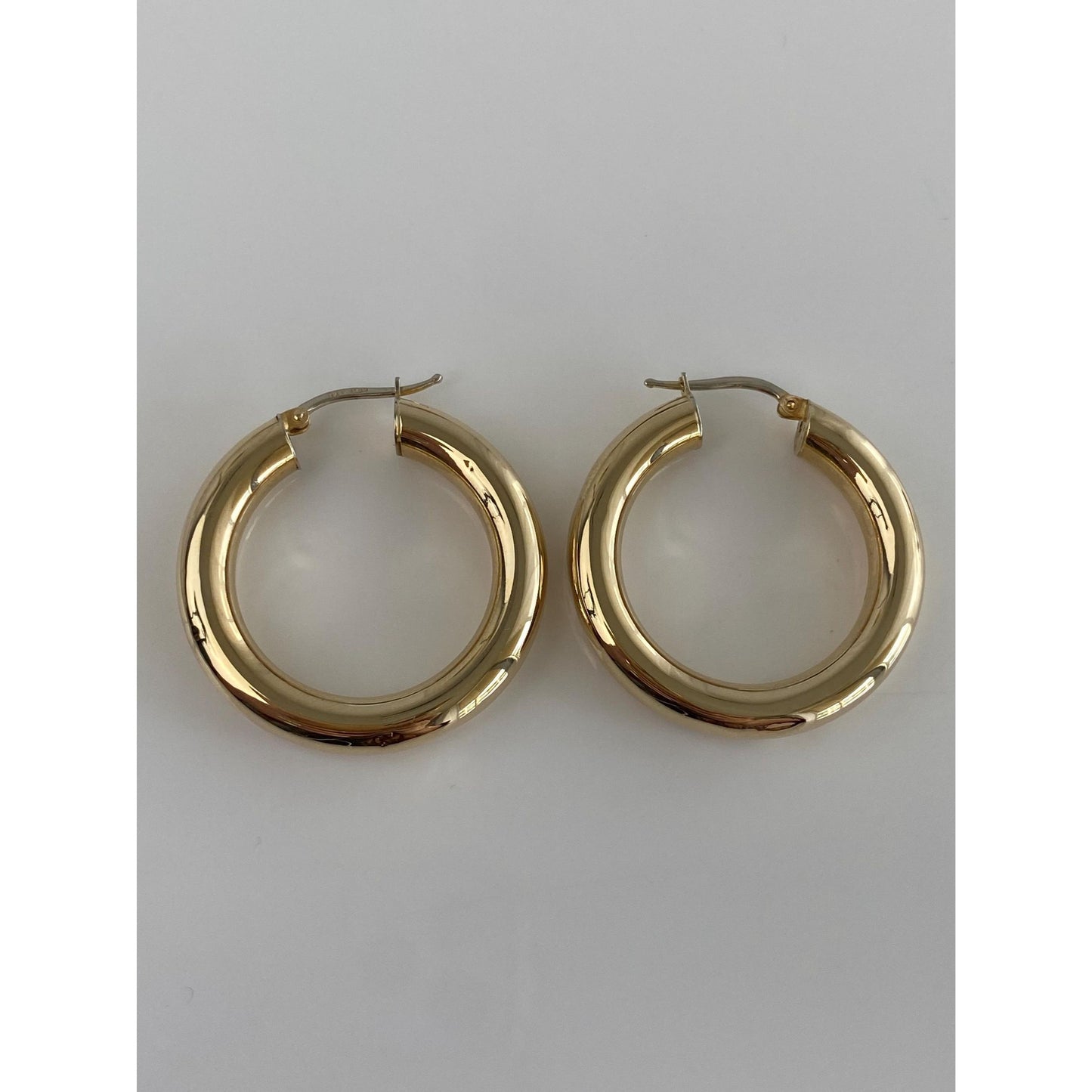 Vintage 14k Yellow Gold Chunky Hoop Earrings