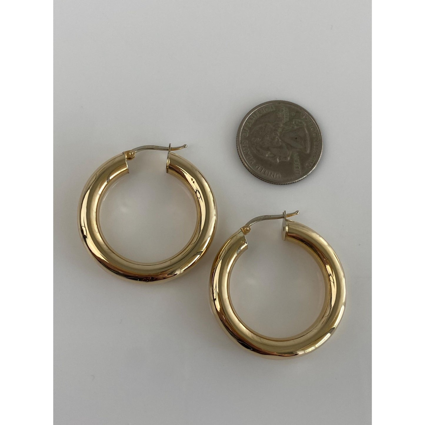 Vintage 14k Yellow Gold Chunky Hoop Earrings