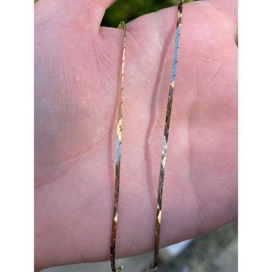 Vintage Solid 14k Yellow Gold Triangle Link Chain Necklace - 18.25 inches