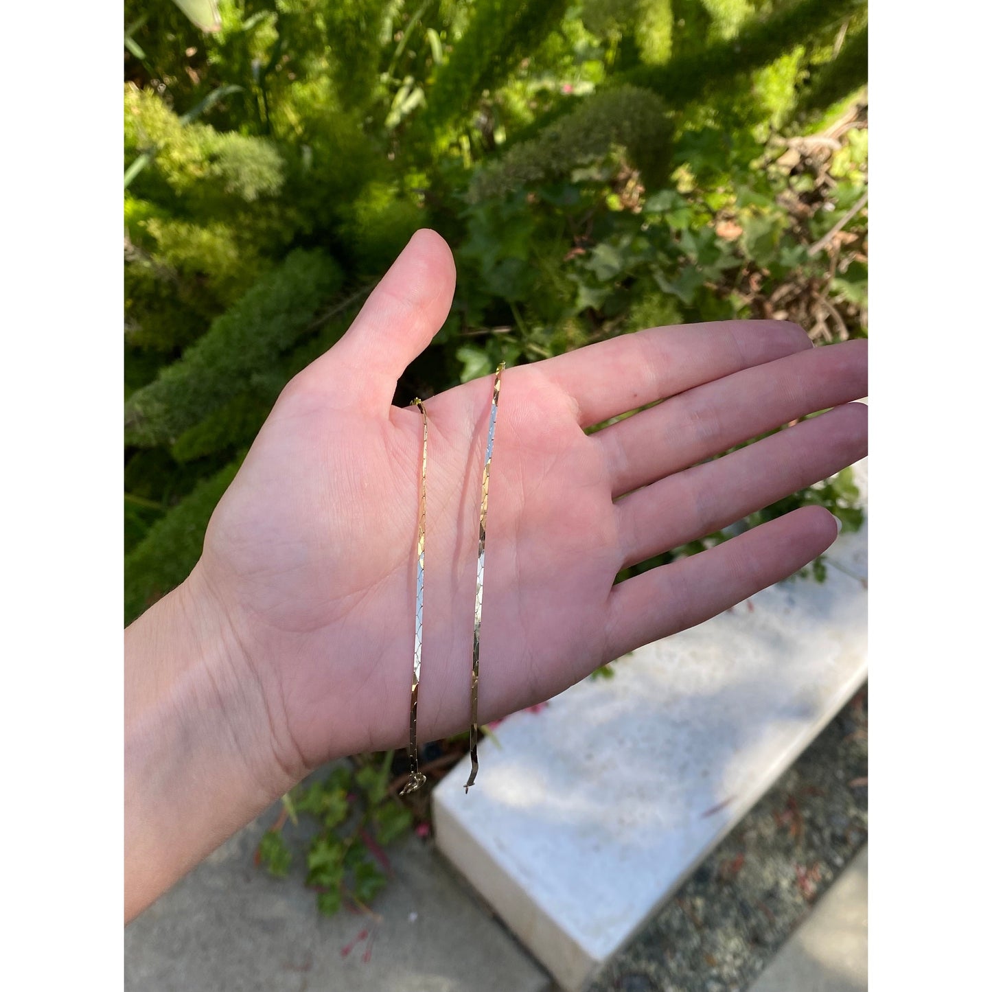 Vintage Solid 14k Yellow Gold Triangle Link Chain Necklace - 18.25 inches