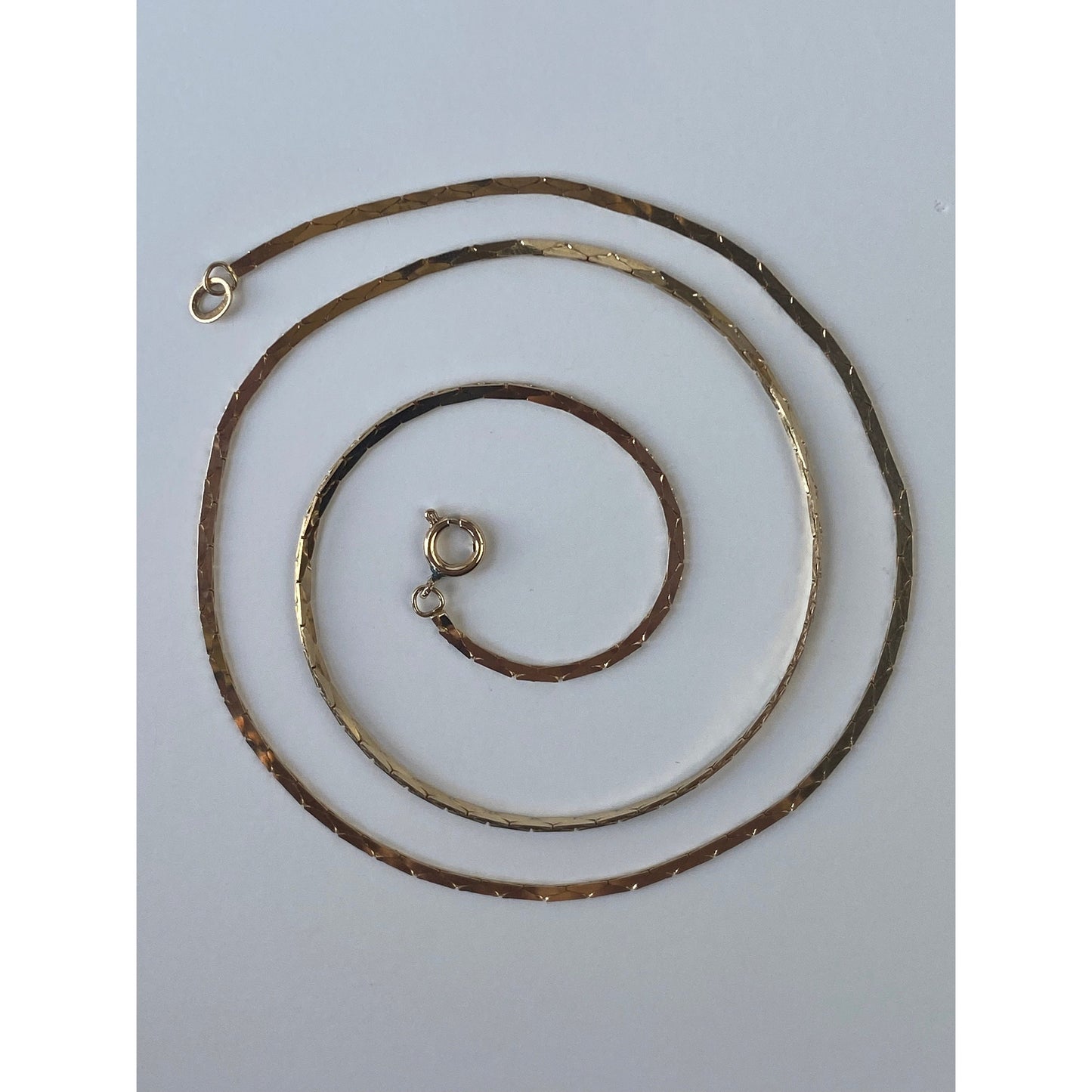 Vintage Solid 14k Yellow Gold Triangle Link Chain Necklace - 18.25 inches