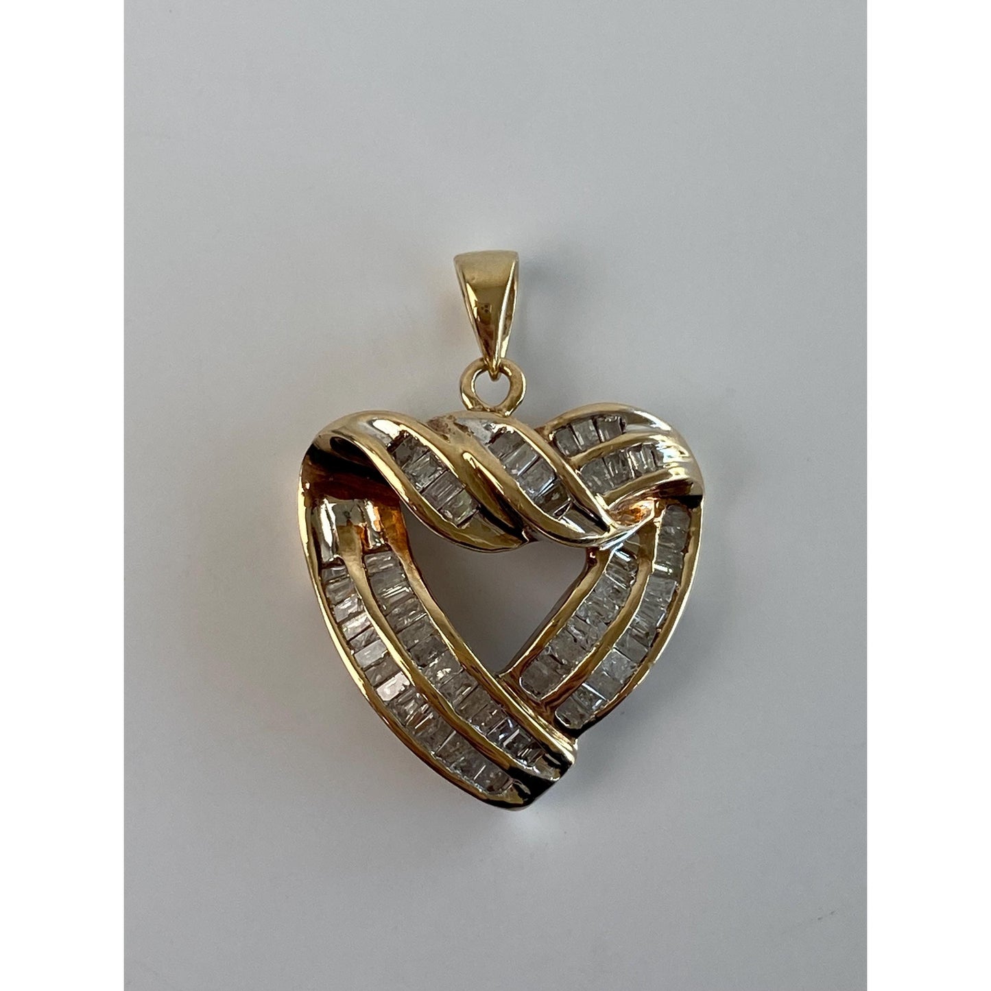 Vintage Solid 10k Yellow Gold Diamond Heart Charm