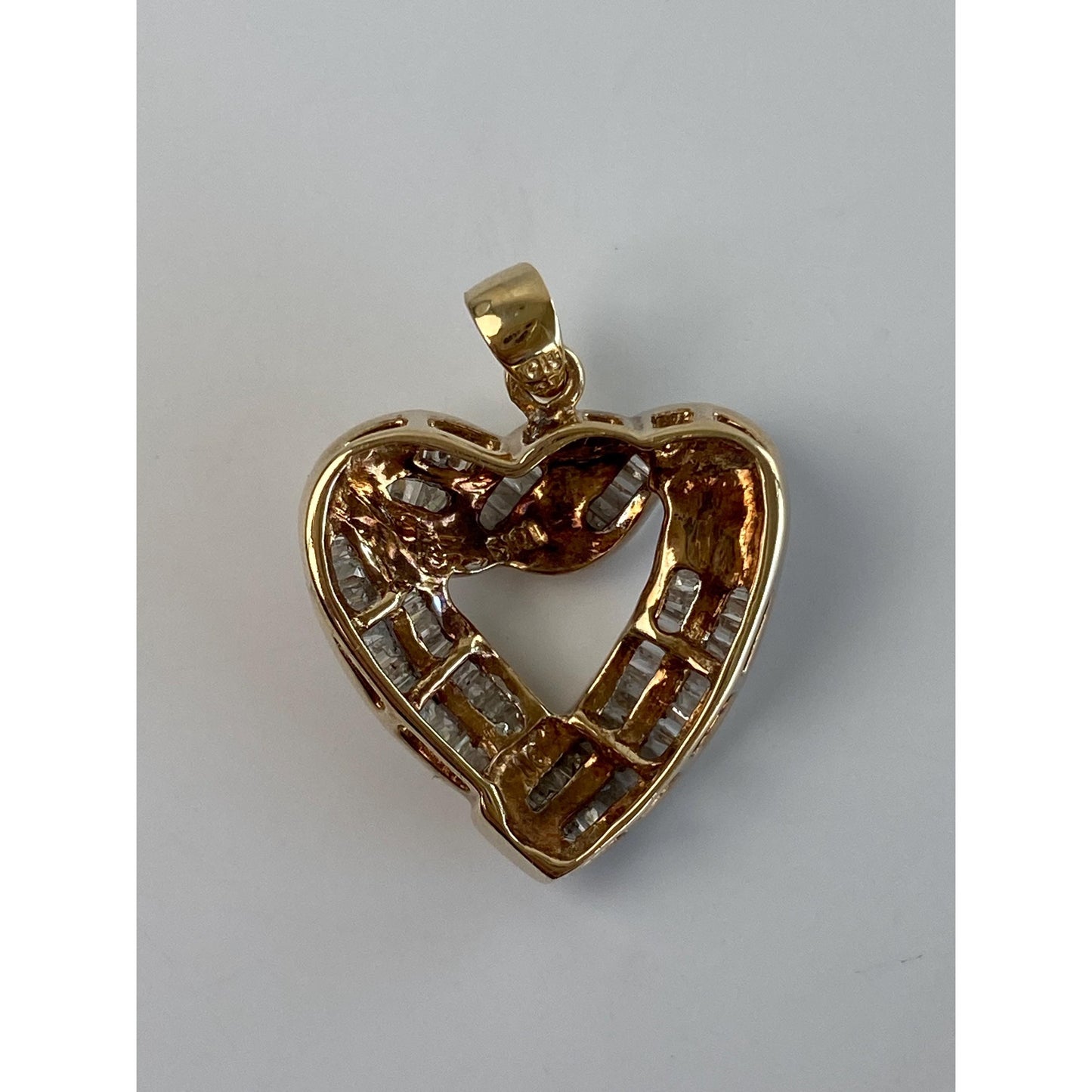 Vintage Solid 10k Yellow Gold Diamond Heart Charm